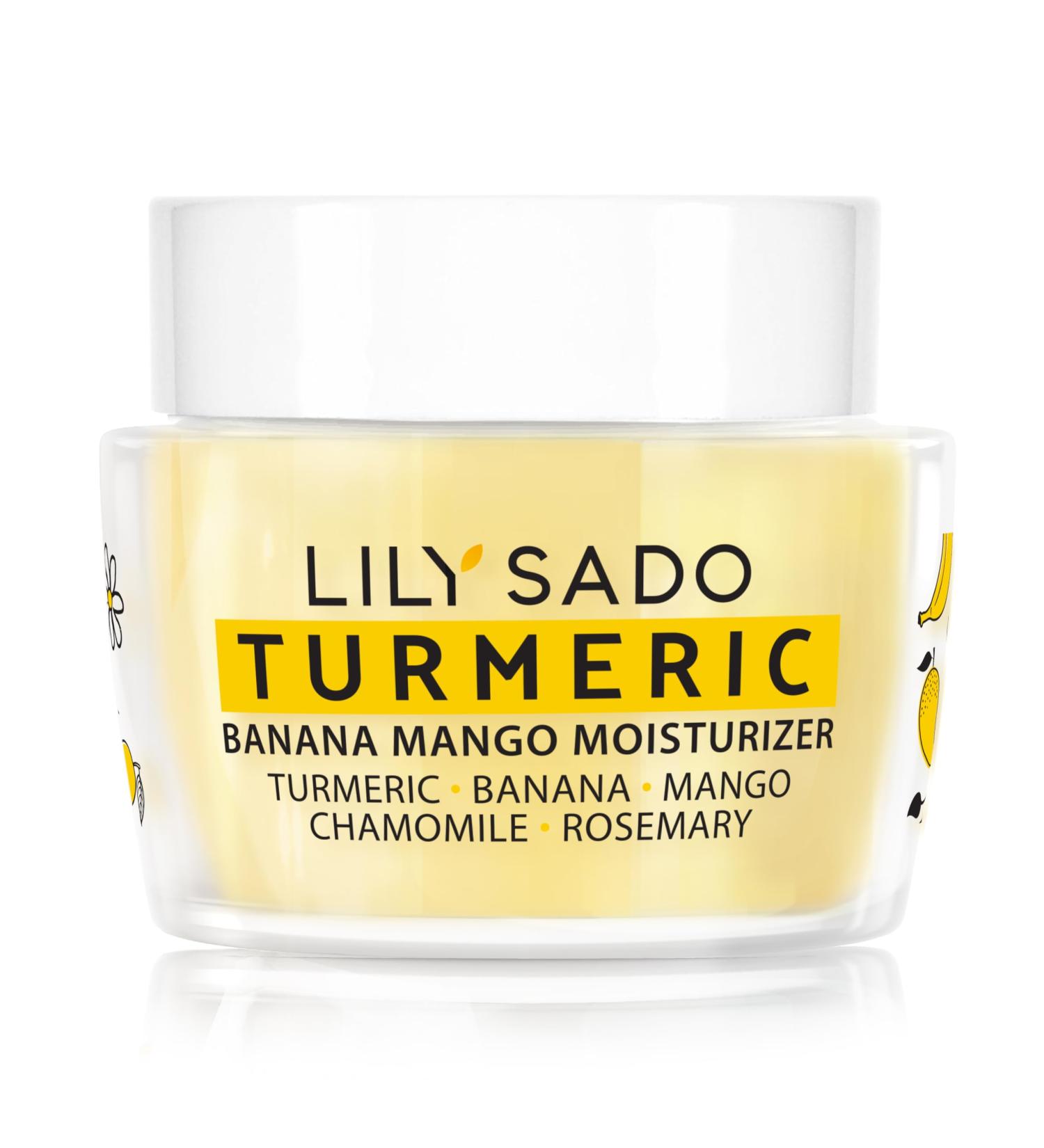 LILY SADO Turmeric Banana Mango Face Moisturizer - Vegan Anti-Aging Cream with Chamomile & Rosemary for Wrinkles - Nutritious Daily Facial Lotion - Buy Online on SooperMarket.com