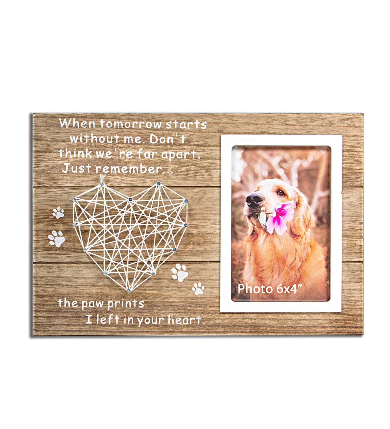 Vilight Dog and Cat Memorial Picture Frame - Paw Prints Sympathy Gift for Pet Loss - 4x6 Photo - Buy Online on SooperMarket.com