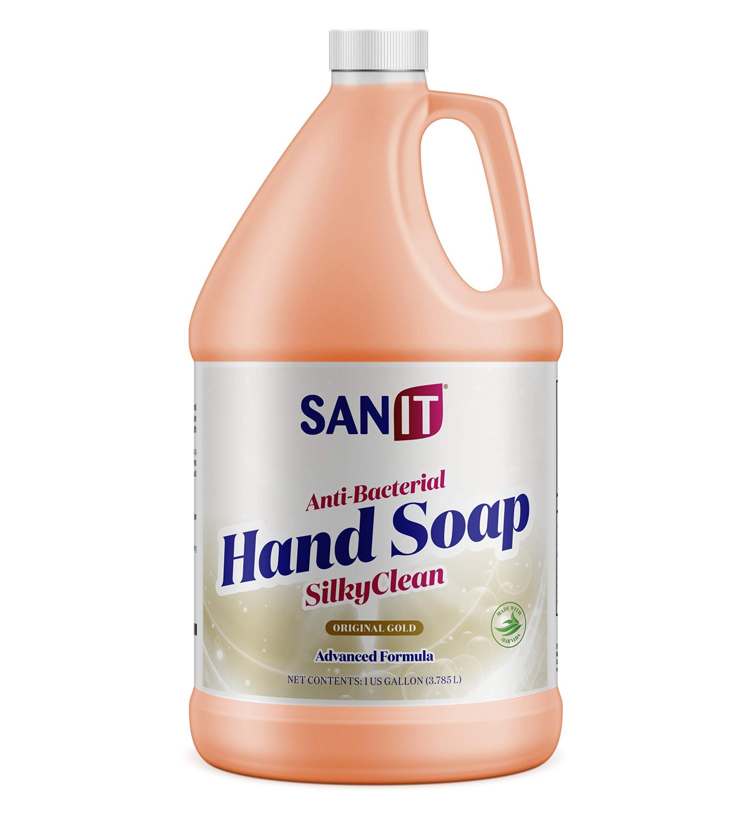 Sanit Silky Clean Antibacterial Hand Soap Refill - 1 Gallon with Coconut Oil & Aloe Vera - All Natural & Moisturizing - Made in USA - Buy Online on SooperMarket.com