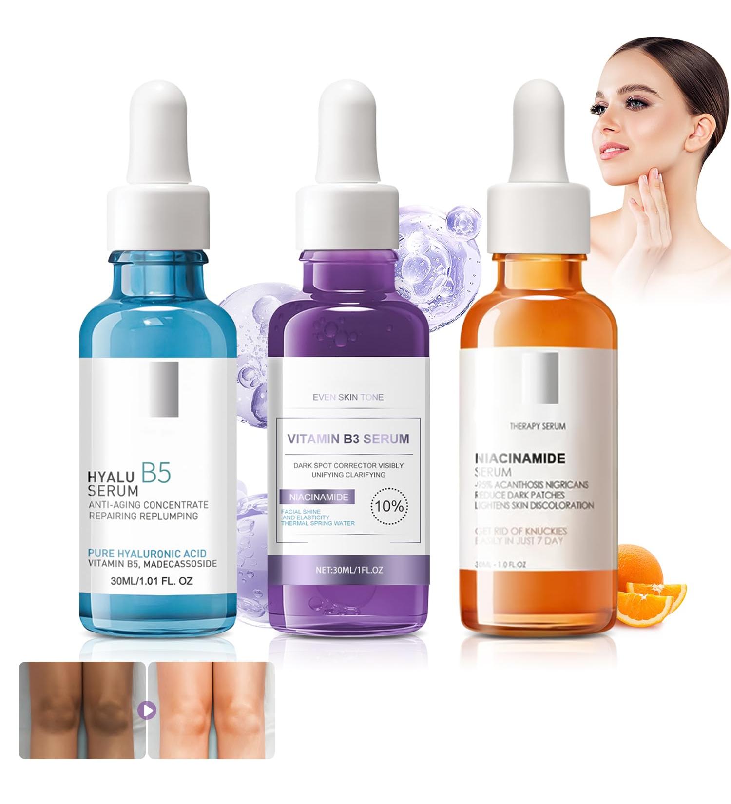 Niacinamide Serum Serum B5 Vitamin B3 Serum Anti-Wrinkle Serum for a Radiant Skin Tone and Minimised Pores Against the First Signs of Skin Ageing - Buy Online on SooperMarket.com