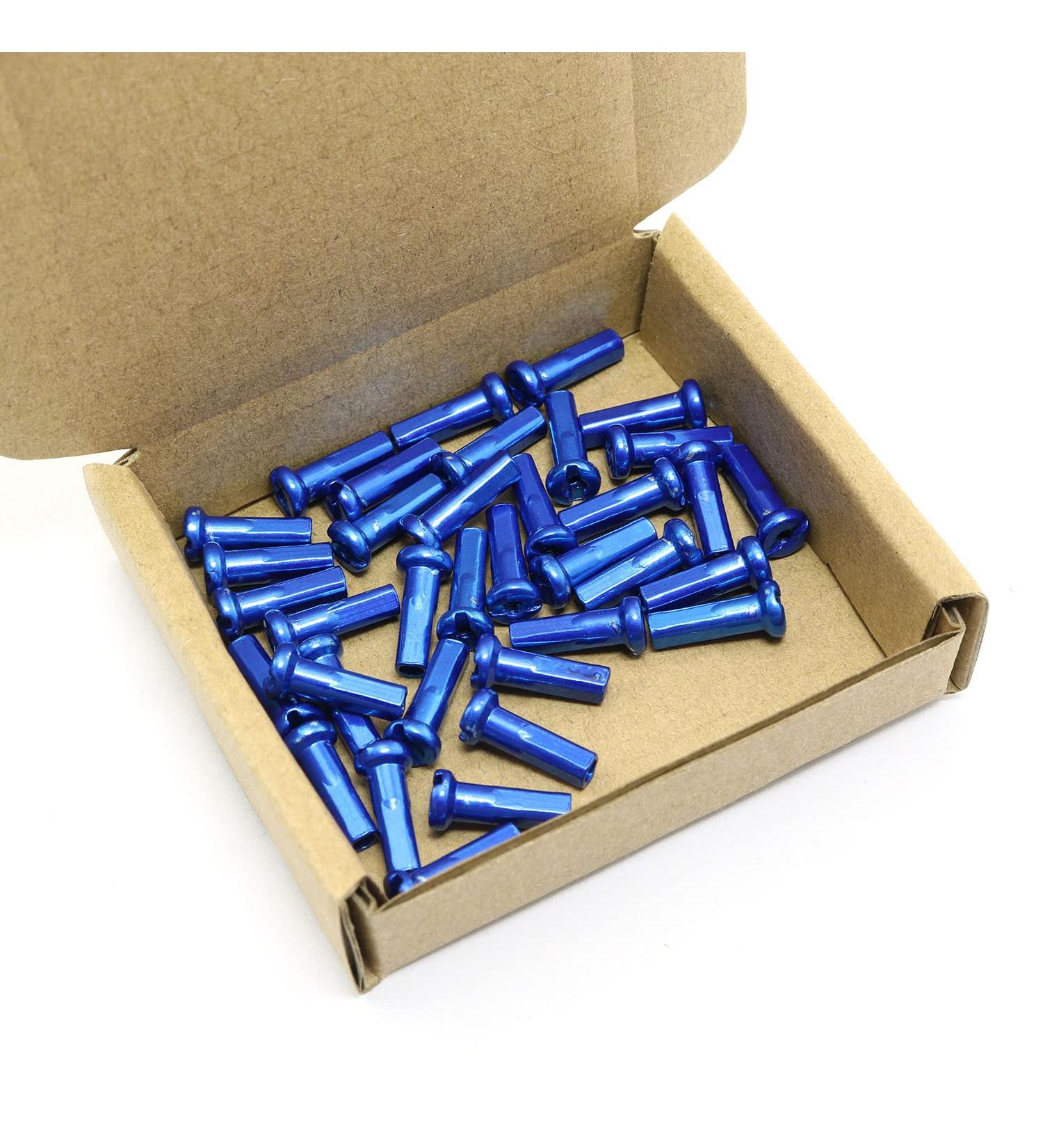 36pcs Blue Carbon Steel Bicycle Spoke Cap Set for 2mm Diameter Spokes | Pro Bamboo Kitchen Mountain Bike Spoke Caps - Buy Online on SooperMarket.com