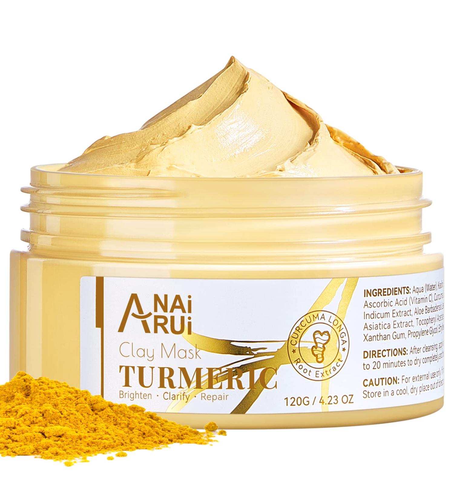 ANAIRUI Clay Face Mask Clay Facial Mask for Radiant Skin 4.23Oz Turmeric - Buy Online on SooperMarket.com