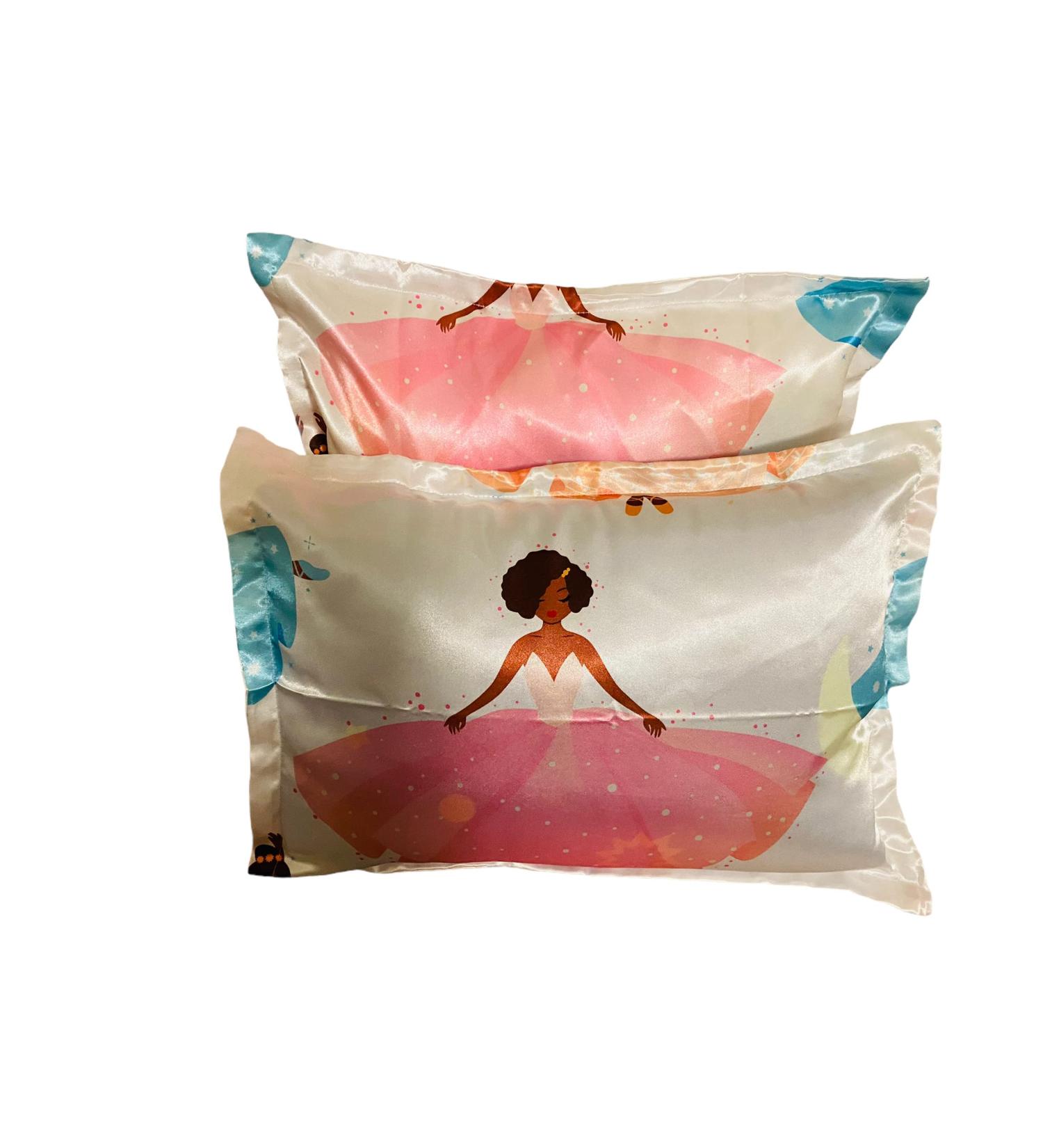 Satin Toddler Pillowcase Set - 13 x 18 inches Ballerina Theme - Retains Hair Moisture - Pack of 2 - Buy Online on SooperMarket.com