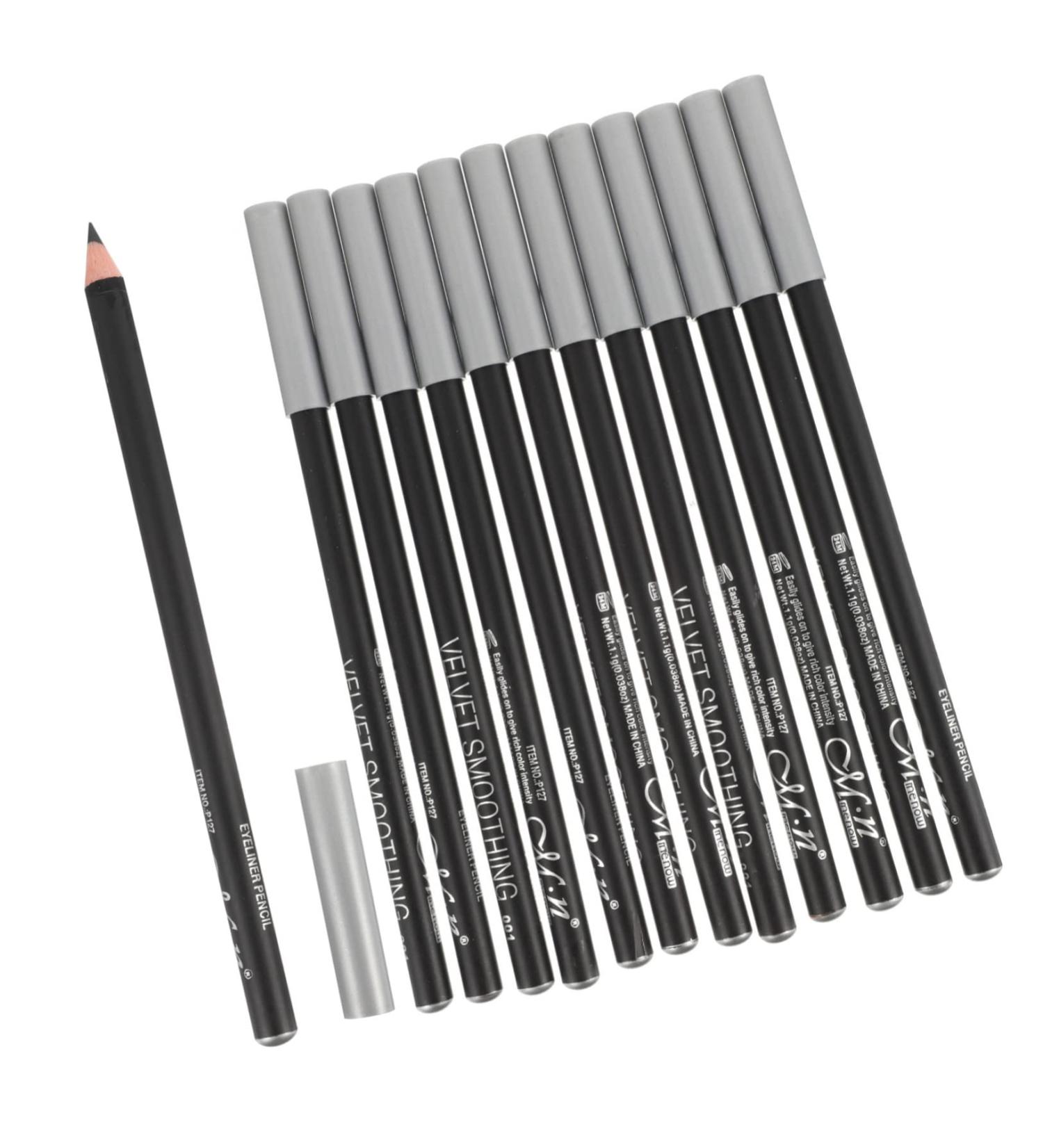 CANIGHT 12pcs Black Eyeliner 1 Black Waterproof Eyeliner Beauty Supply Waterproof Brow Pencil Makeup Wood - Buy Online on SooperMarket.com