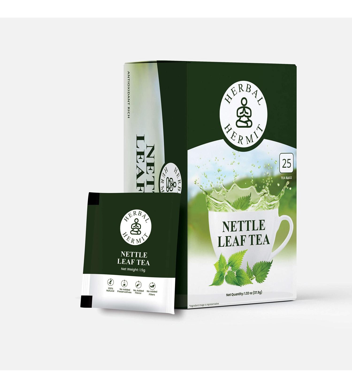 Stinging Nettle Leaf Tea - 25 Individually Wrapped Tea Bags with Natural Wild Nettle Herb - Buy Online on SooperMarket.com
