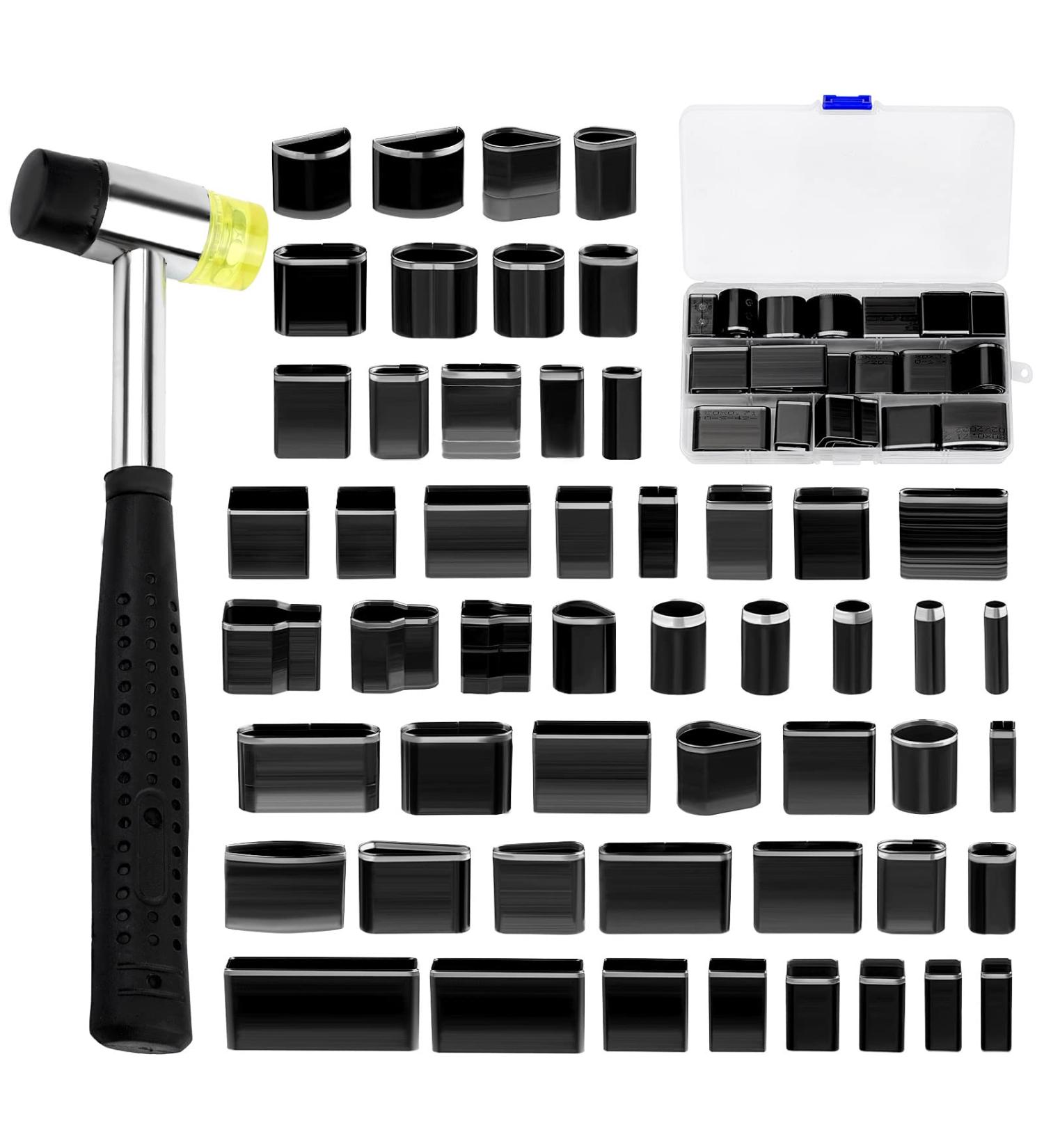 52 Shapes Leather Hollow Punch Tools Set with Carving Hammer - Handmade Leather Craft Kit - Buy Online on SooperMarket.com