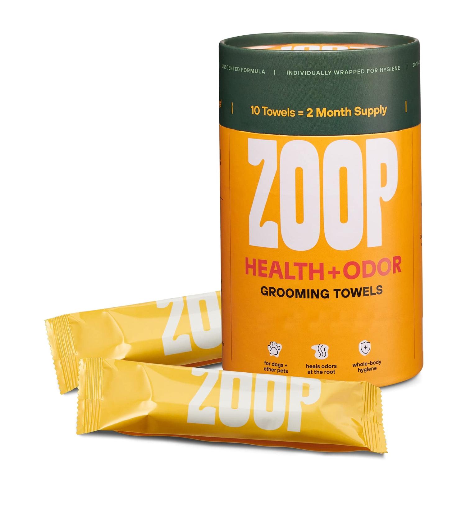 ZOOP Extra-Large Pet Wipes/Towels - Eliminates Whole-Body Odor | Grooming Bath Towels for Dogs & Cats | Fragrance-Free | 10 Count - Buy Online on SooperMarket.com