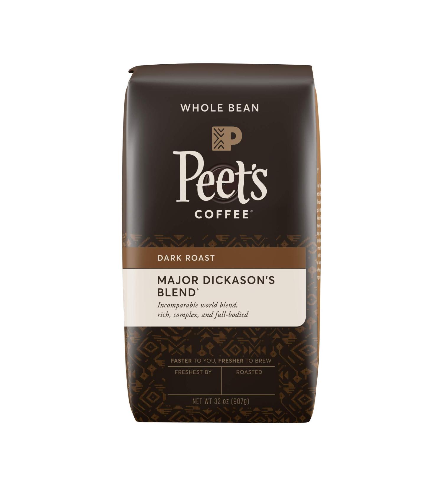 Peets Coffee Major Dickason's Blend Whole Bean 32oz by PEETS COFFEE Foods  - Buy Online on SooperMarket.com