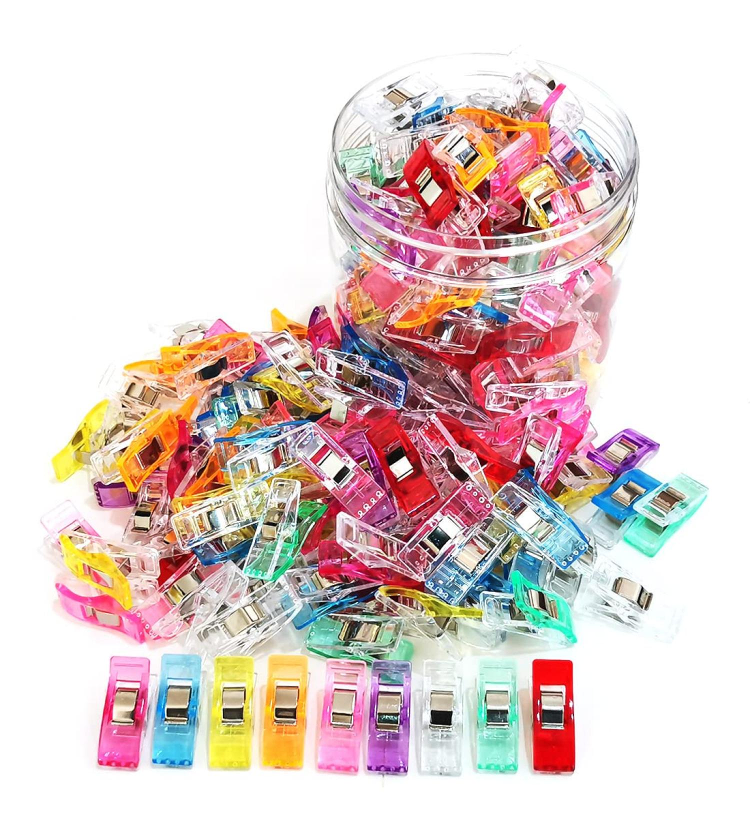 Otylzto Sewing Clips 100 Pcs with Plastic Box - Premium Quilting Clips for Crafts - Assorted Colors Crafting Tools - Buy Online on SooperMarket.com