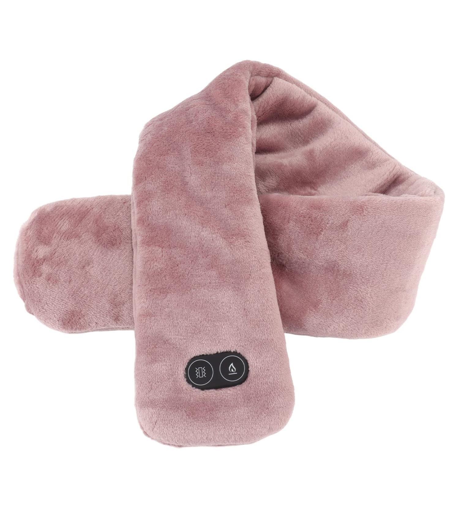 USB-Powered Electric Heating Pillows | Soft Warm Neck Wrap & Vibration Massage for Pain Relief | Ideal Gift for Adults & Seniors - Light Brown - Buy Online on SooperMarket.com