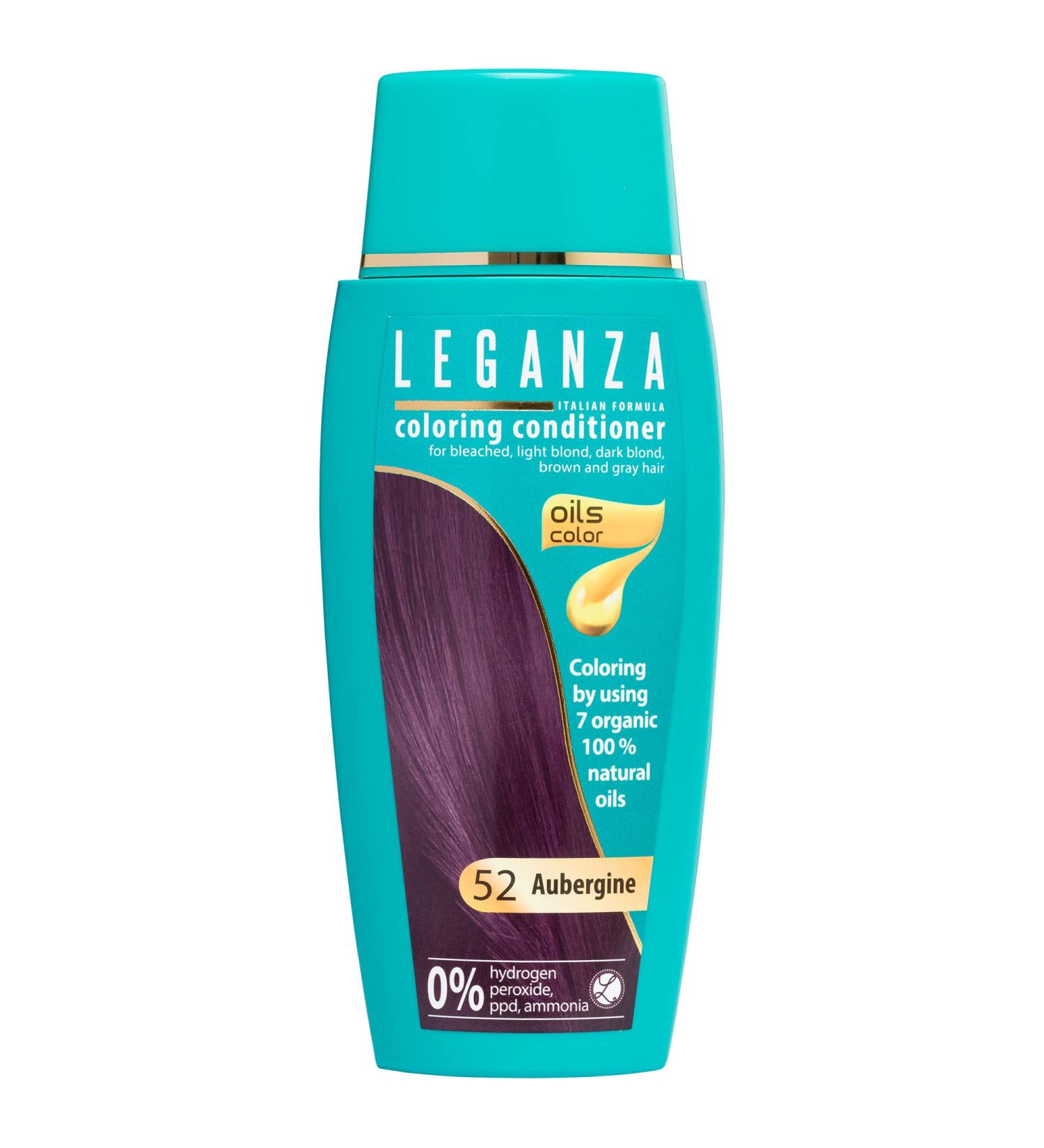 Leganza Aubergine Coloring Conditioner - Ammonia and Paraben Free with 7 Natural Oils - Buy Online on SooperMarket.com