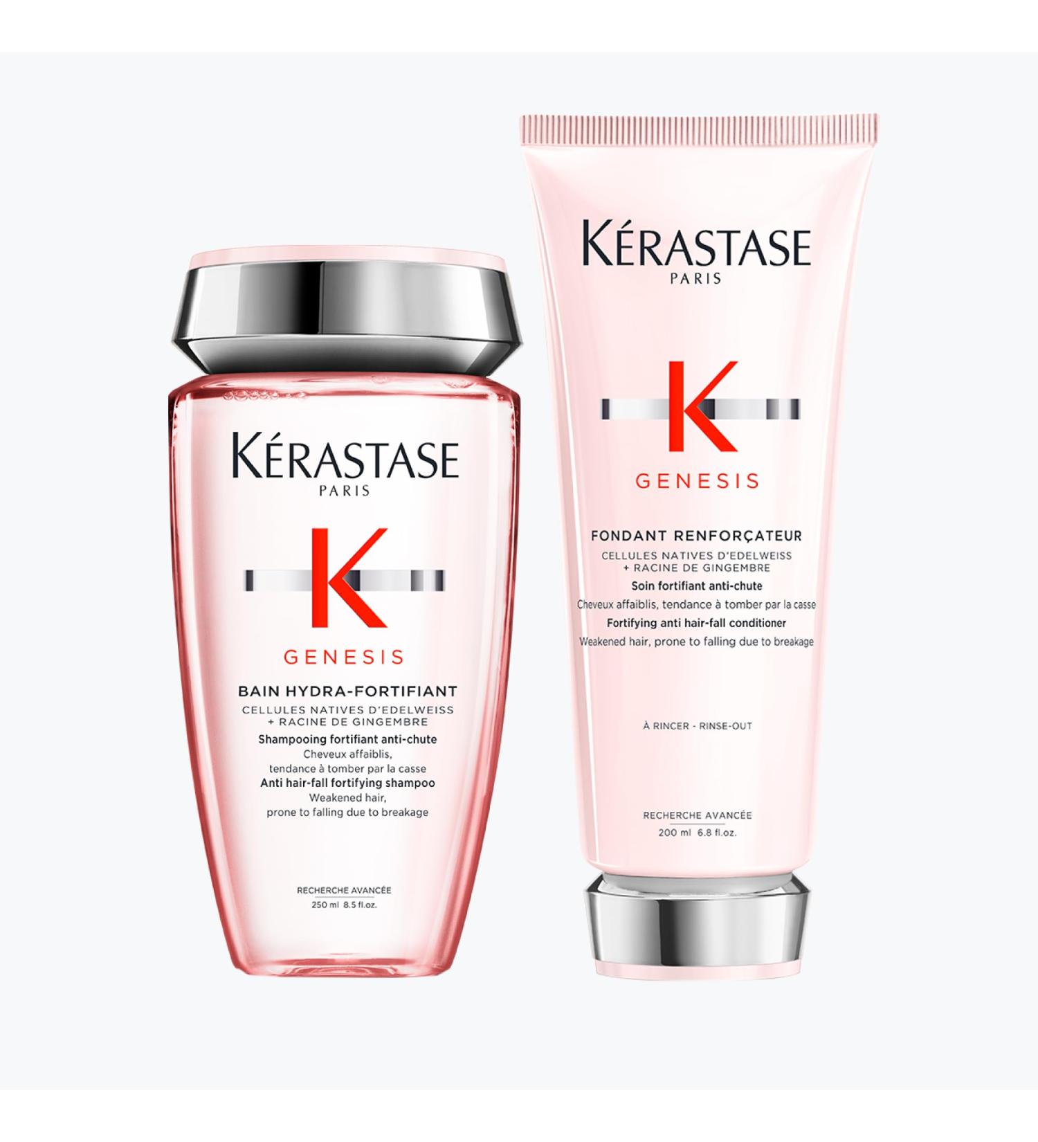 K rastase Genesis Shampoo and Conditioner Set For Thin Weak Hair Routine to Support Healthy Hair Thickening Fortifying Bain Hydra Fortifiant 250 ML and Fondant Renfor ateur 200 ML - Buy Online on SooperMarket.com
