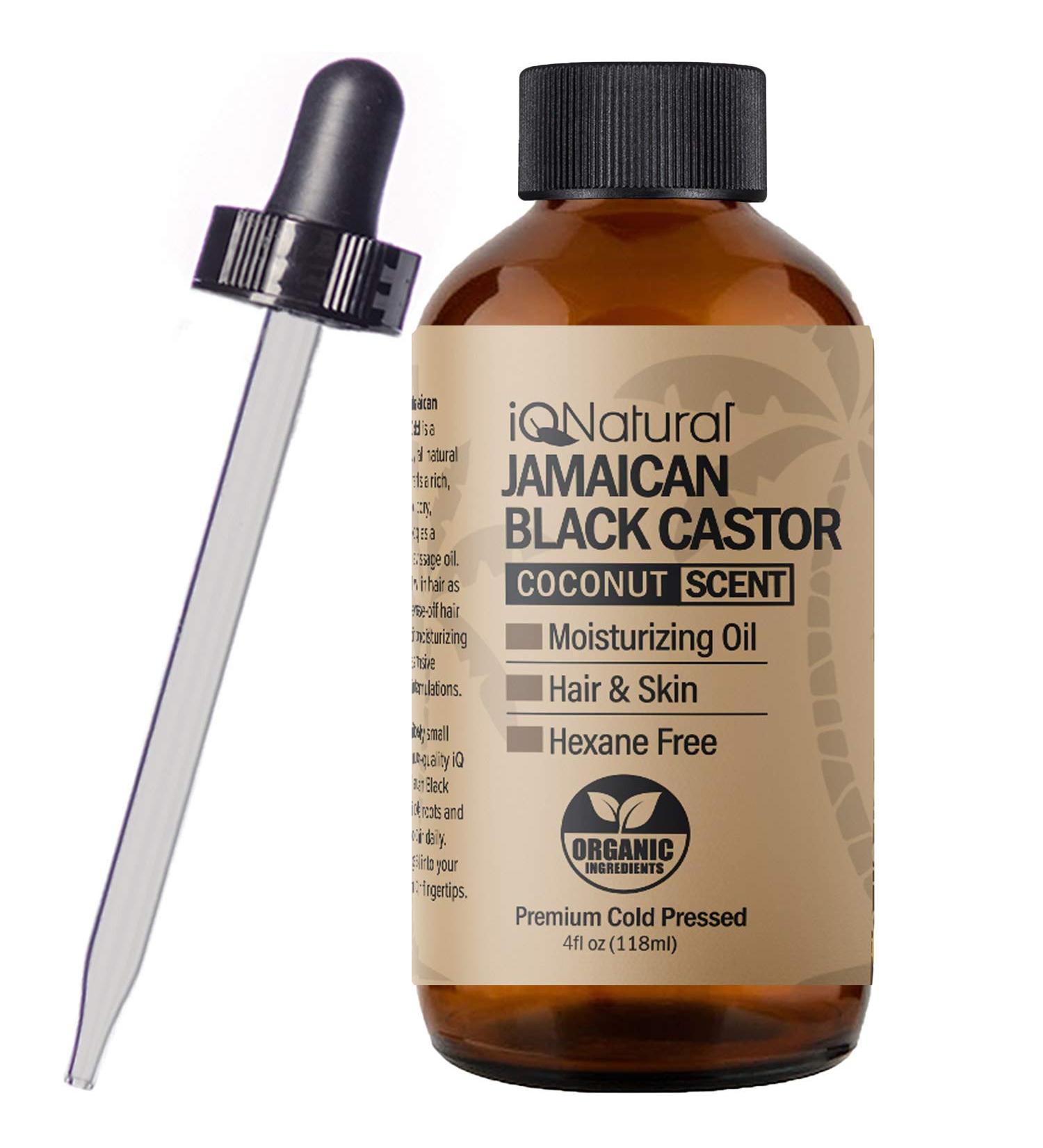 iQ Natural Jamaican Black Castor Oil 100% Pure Cold Pressed - Coconut Scented (4oz) | Hair Growth, Skin Conditioning, Scalp, Nail & Hair Oil - Buy Online on SooperMarket.com