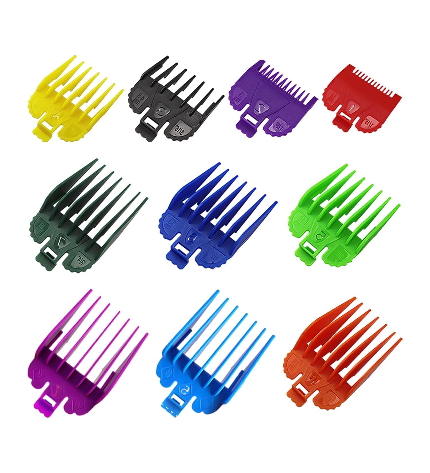 10 pieces limit combs barber shop supplies Hairdressing comb colorful hair clipper guard replacement protective set multi-size hair clipper guide comb - Buy Online on SooperMarket.com