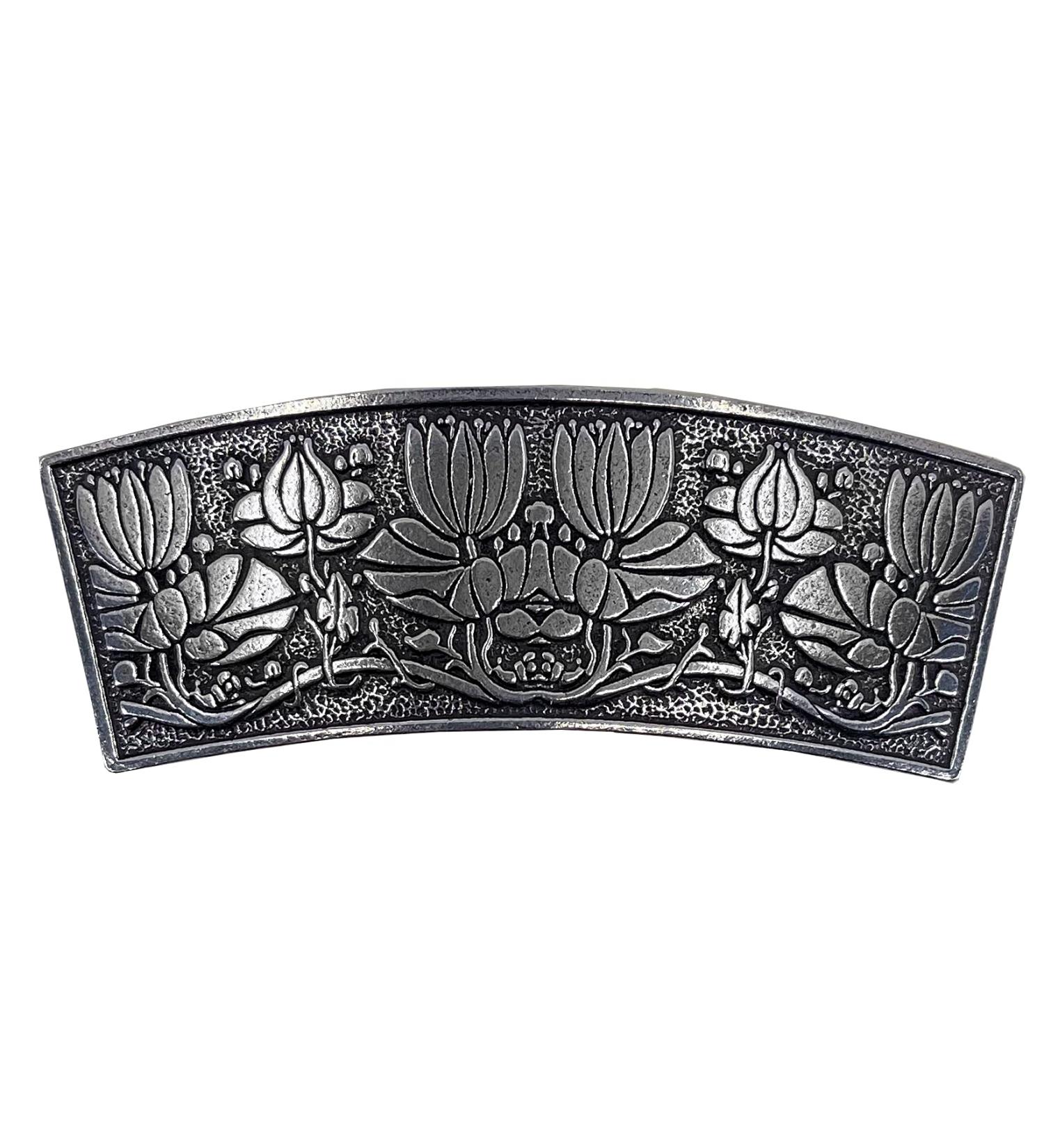 Water Lily Hand Crafted Metal Barrette | Medium 70mm Clip | Made in USA by Oberon Design - Buy Online on SooperMarket.com