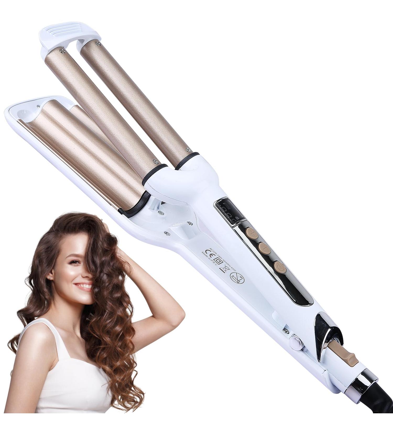 Hair Crimper Iron 0.6 Inch - Tourmaline Ceramic Fast Heat Adjustable Temp Dual Voltage | Perfect for All Hair Types - Buy Online on SooperMarket.com