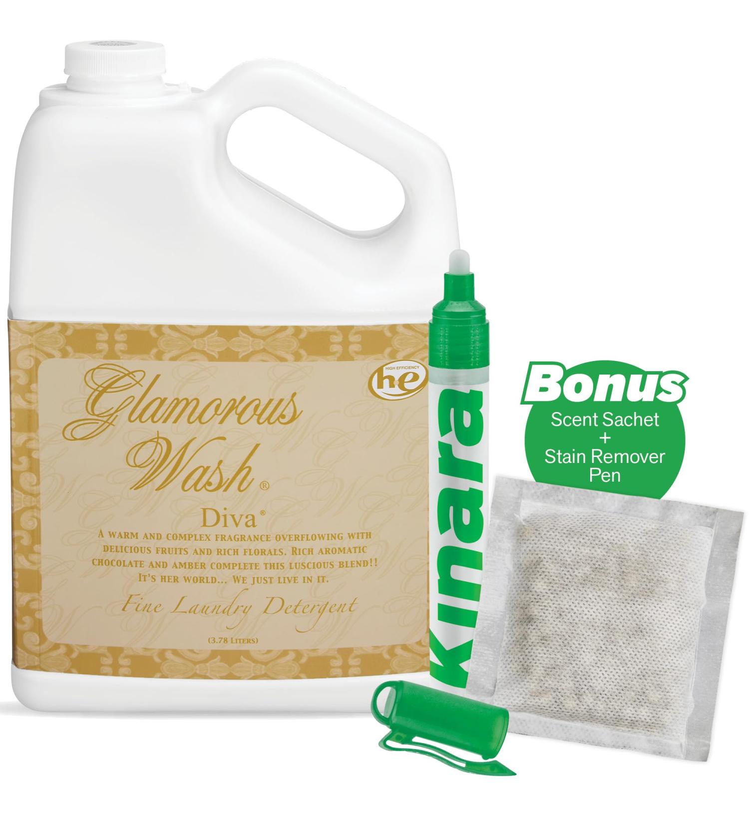 Tyler DIVA Glamorous Wash HE Liquid Laundry Detergent - 1 Gallon Bundle with Stain Remover Pen & Fresh Scented Sachet | Gentle Laundry Soap for All Fabrics - Shop Internationally - Buy Online on SooperMarket.com