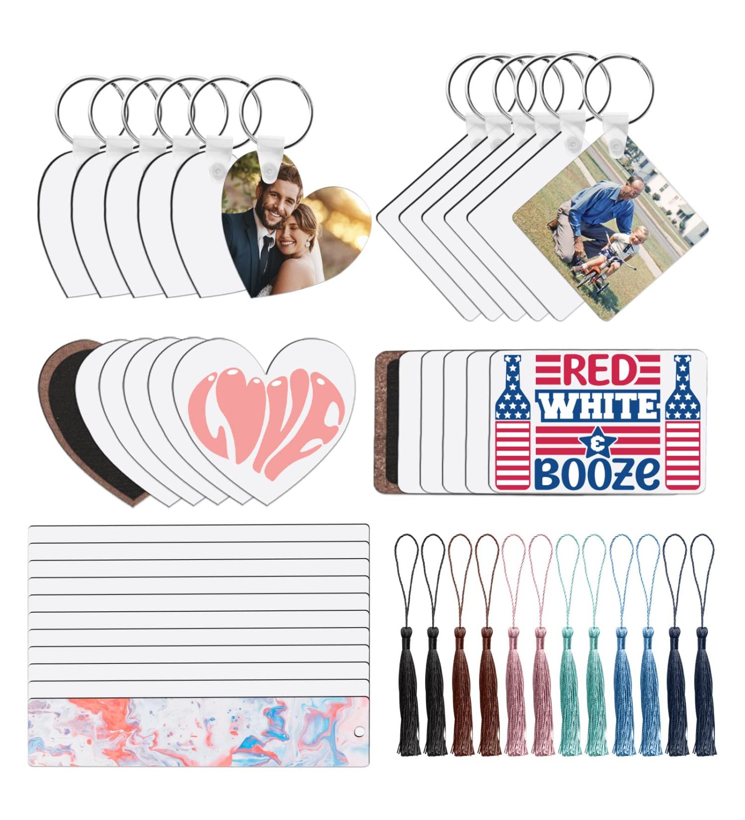 36 Pack Sublimation Blank Set  OFFNOVA Sublimation Blank Key Chains Fridge Magnets Bookmarks for DIY Sublimation Transfer Heat Press Printing 36pack - Buy Online on SooperMarket.com
