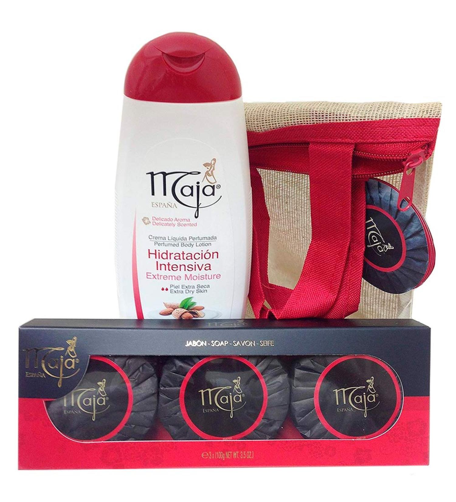 Maja Gift Set: 3 x 3.5 Oz. Soaps & 13.5 Oz. Body Lotion with Free Carrying Case - Buy Online on SooperMarket.com