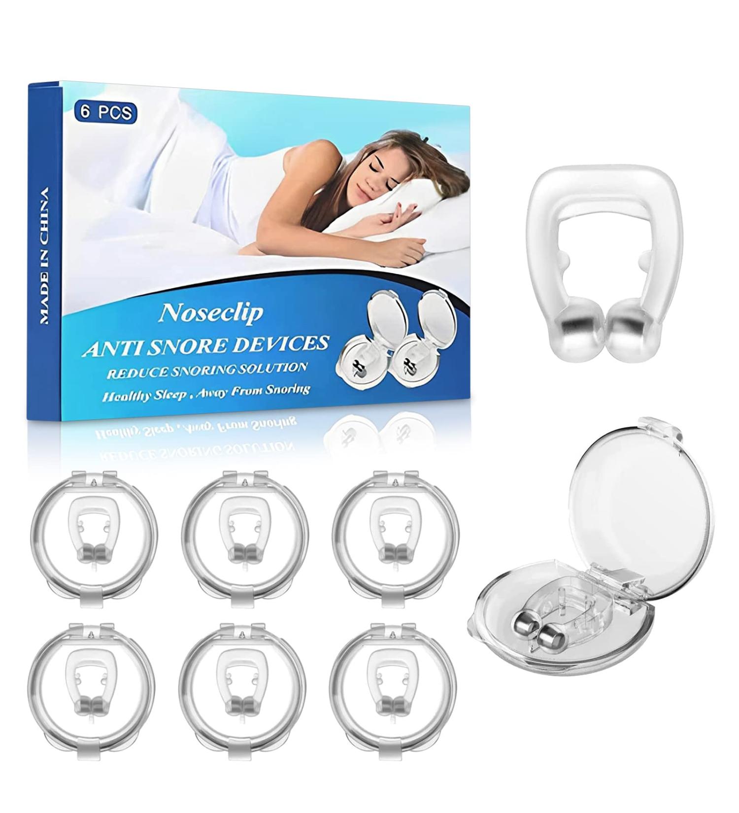 Silicone Magnetic Anti Snoring Nose Clip - Comfortable Stop Snoring Device for Quieter Restful Sleep - 6PCS - Buy Online on SooperMarket.com