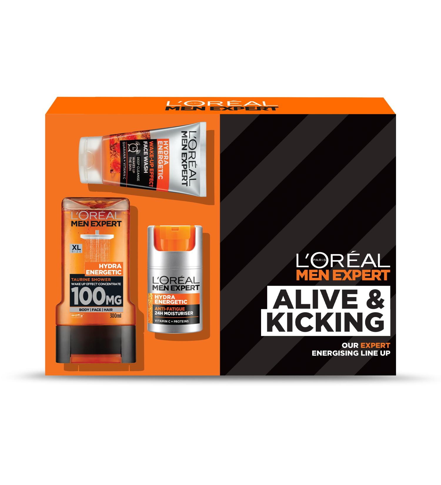 L'Oreal Men Expert Hydra Energetic Gift Set: Shower Gel, Moisturizer, Face Wash - Buy Online on SooperMarket.com
