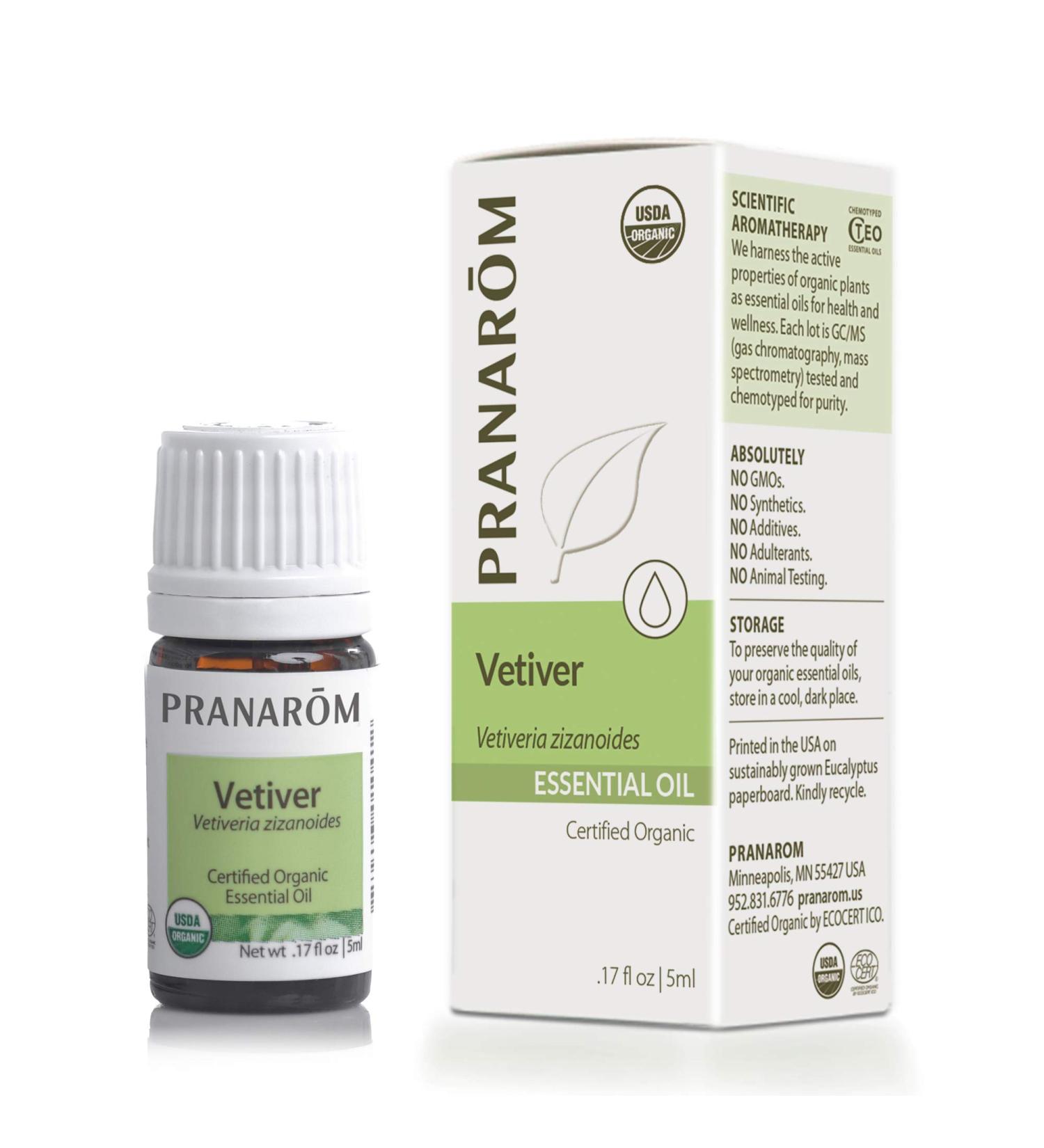 Pranarom Vetiver Essential Oil 5ml - Pure Aromatherapy for Relaxation - Buy Online on SooperMarket.com