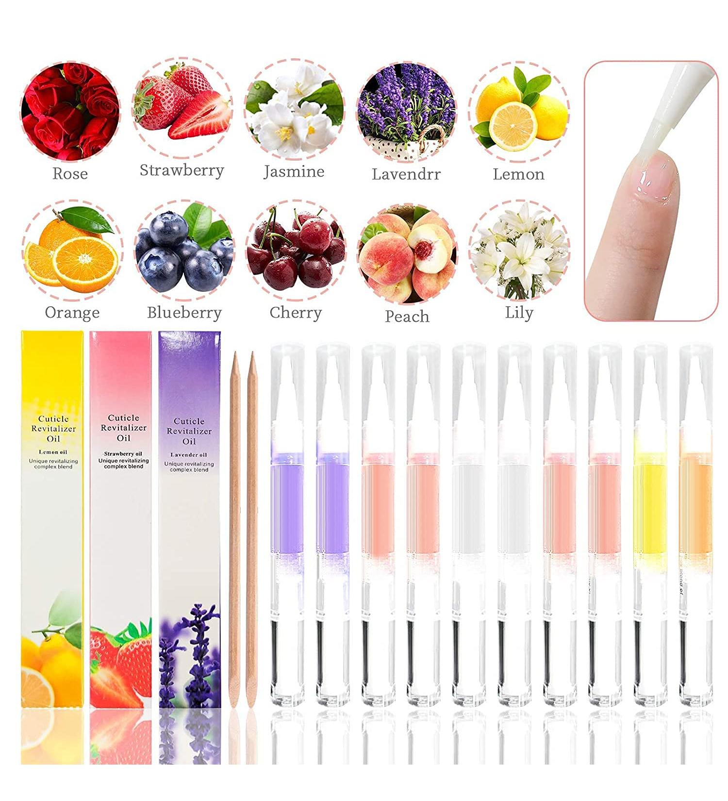 10pcs Fruity Smell Cuticle Oil Pens for Nail Nourishment and Repair - Buy Online on SooperMarket.com