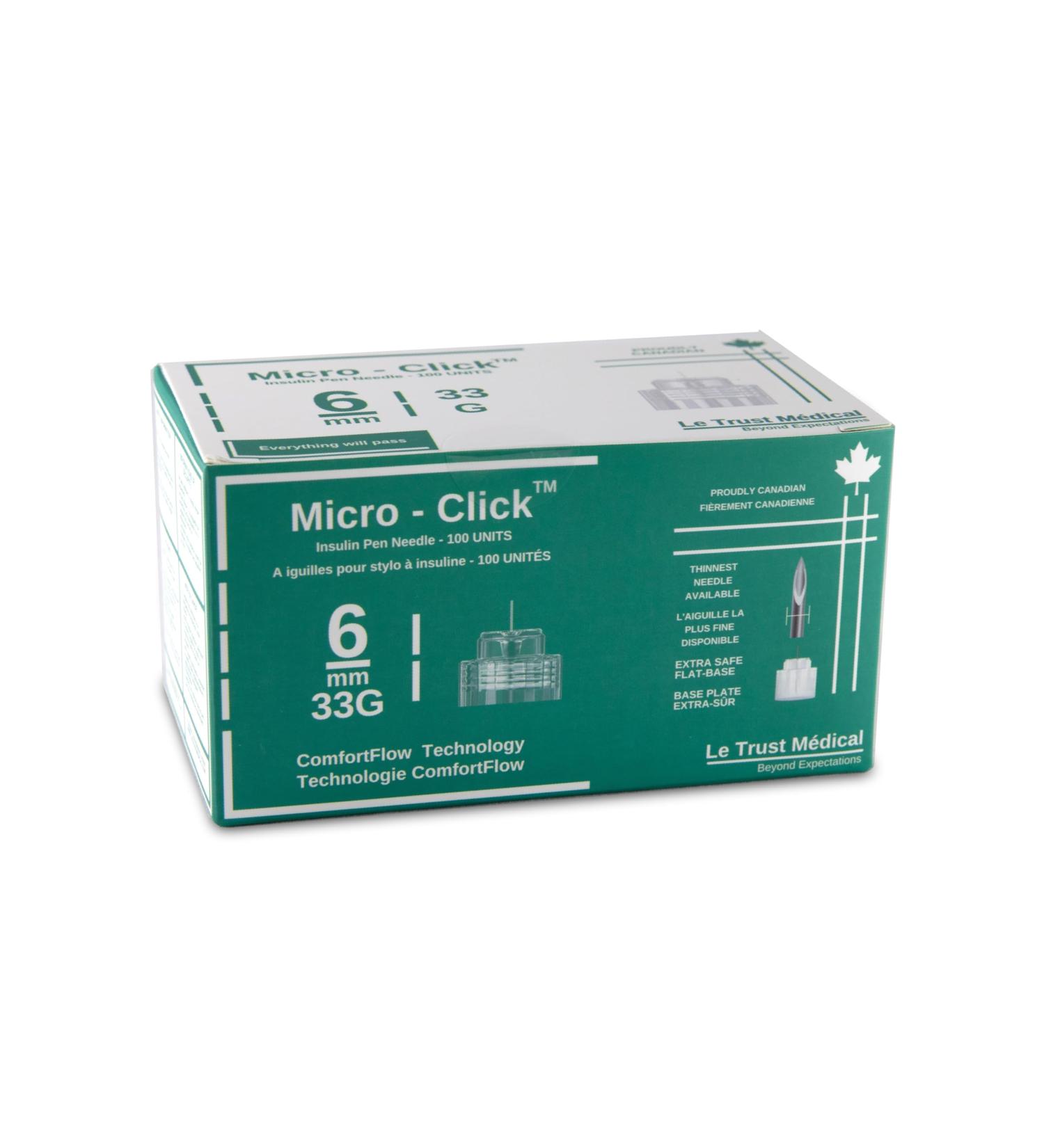 6mm 33G Micro-Click Diabetic insulin Pen Needle 6mm 100 pen needles Pen head tip ozempic needles saxenda - Buy Online on SooperMarket.com