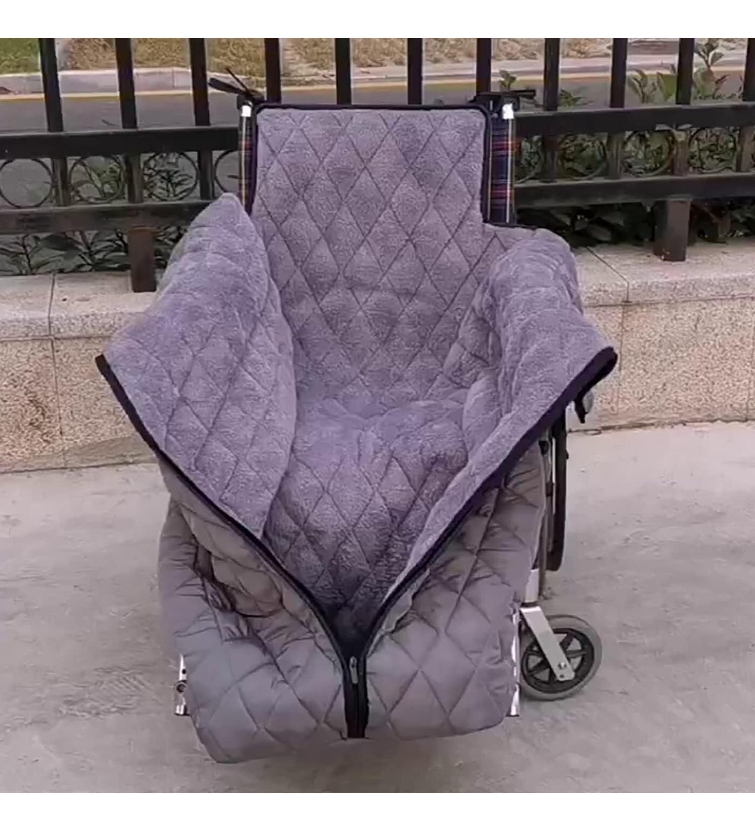 Winter Thicken Wheelchair Warmer Blanket Windproof Fleece Lined Cozy Leg Cover with Zipper 130x66 cm - Buy Online on SooperMarket.com