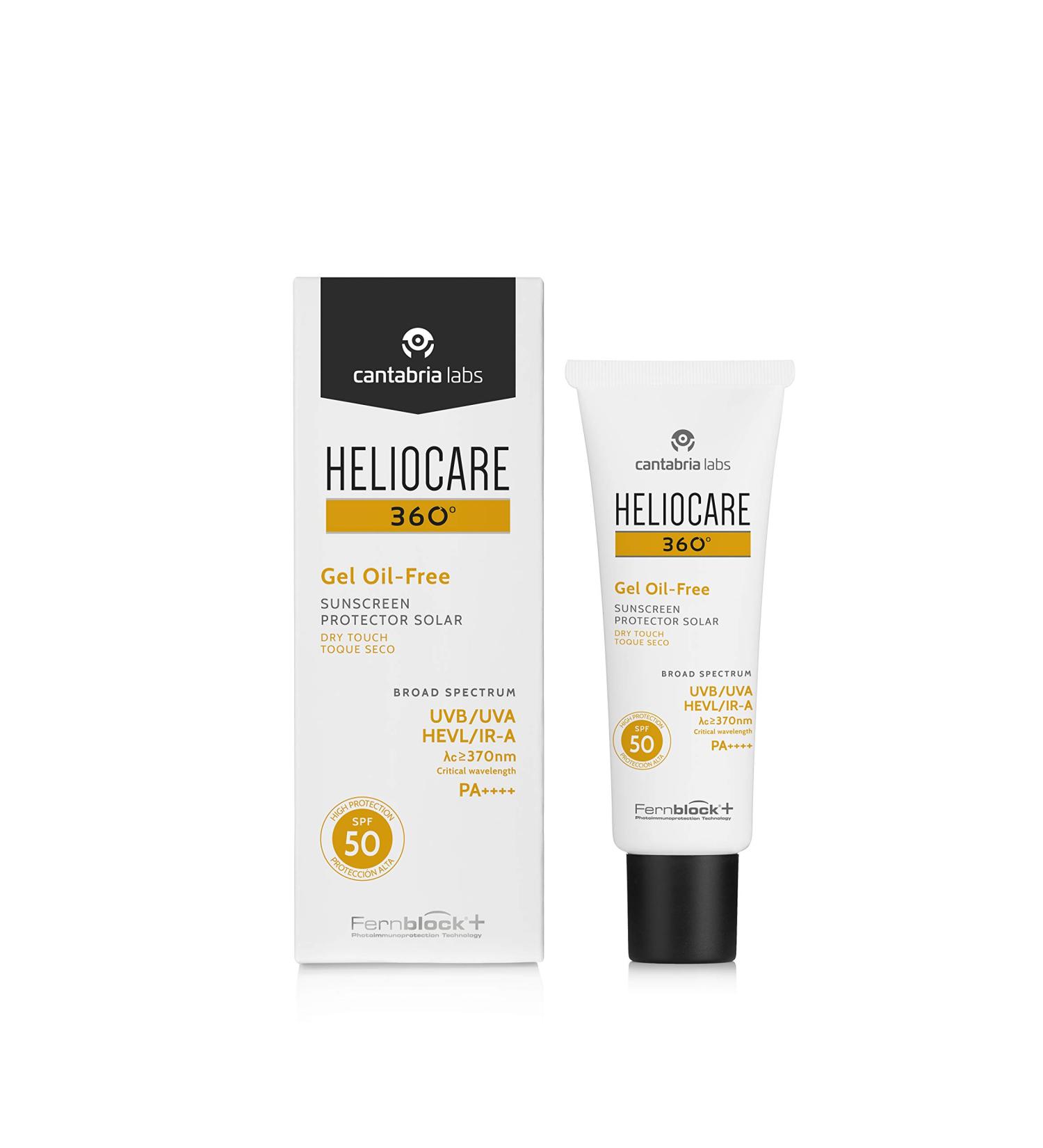 Heliocare 360 Oil-Free Gel SPF50 - Best Gel Sunscreen for Face Daily UVA UVB Protection Anti-Aging 50ml - Shop Internationally - Buy Online on SooperMarket.com