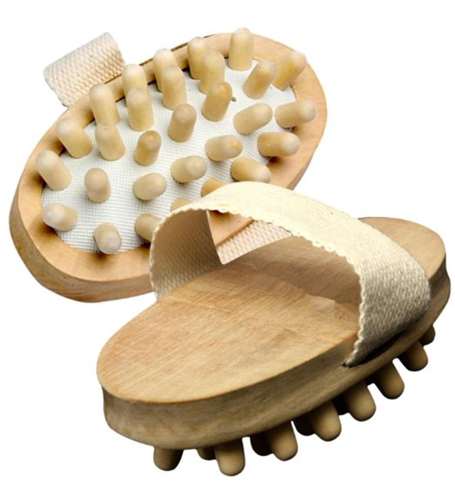 JIAHAO Natural Wood Hand-Held Massager Body Brush for Cellulite Reduction - Set of 2 (Large) - Buy Online on SooperMarket.com
