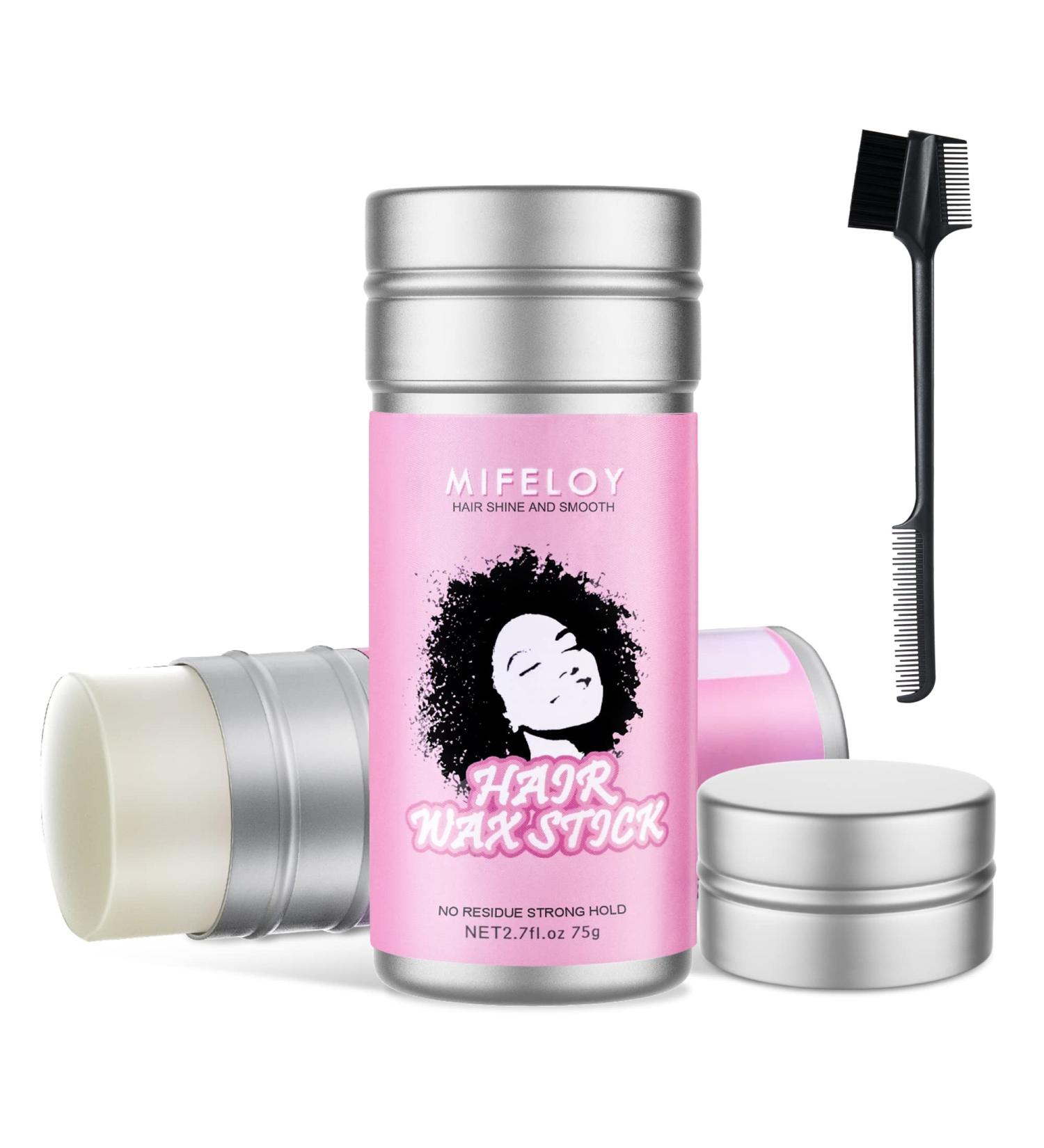 Hair Wax Stick Women Pomade Tamer Stick for Smoothing Flyaways Taming Frizz Baby Hair Long Lasting Cream Gel Slick Back Styling Glue Wigs Bed Head Waxes Stick Edge Control Comb Brush - Black - Buy Online on SooperMarket.com