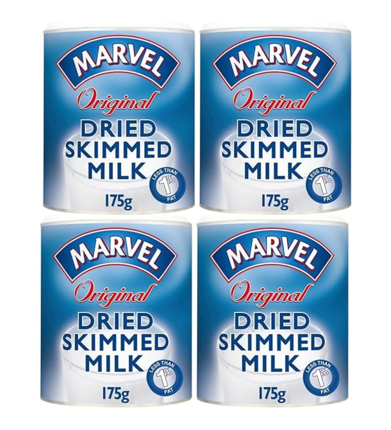 Milk Powder Bundle with Marvel Original Dried Skimmed Milk Powder 175g (4 Pack)