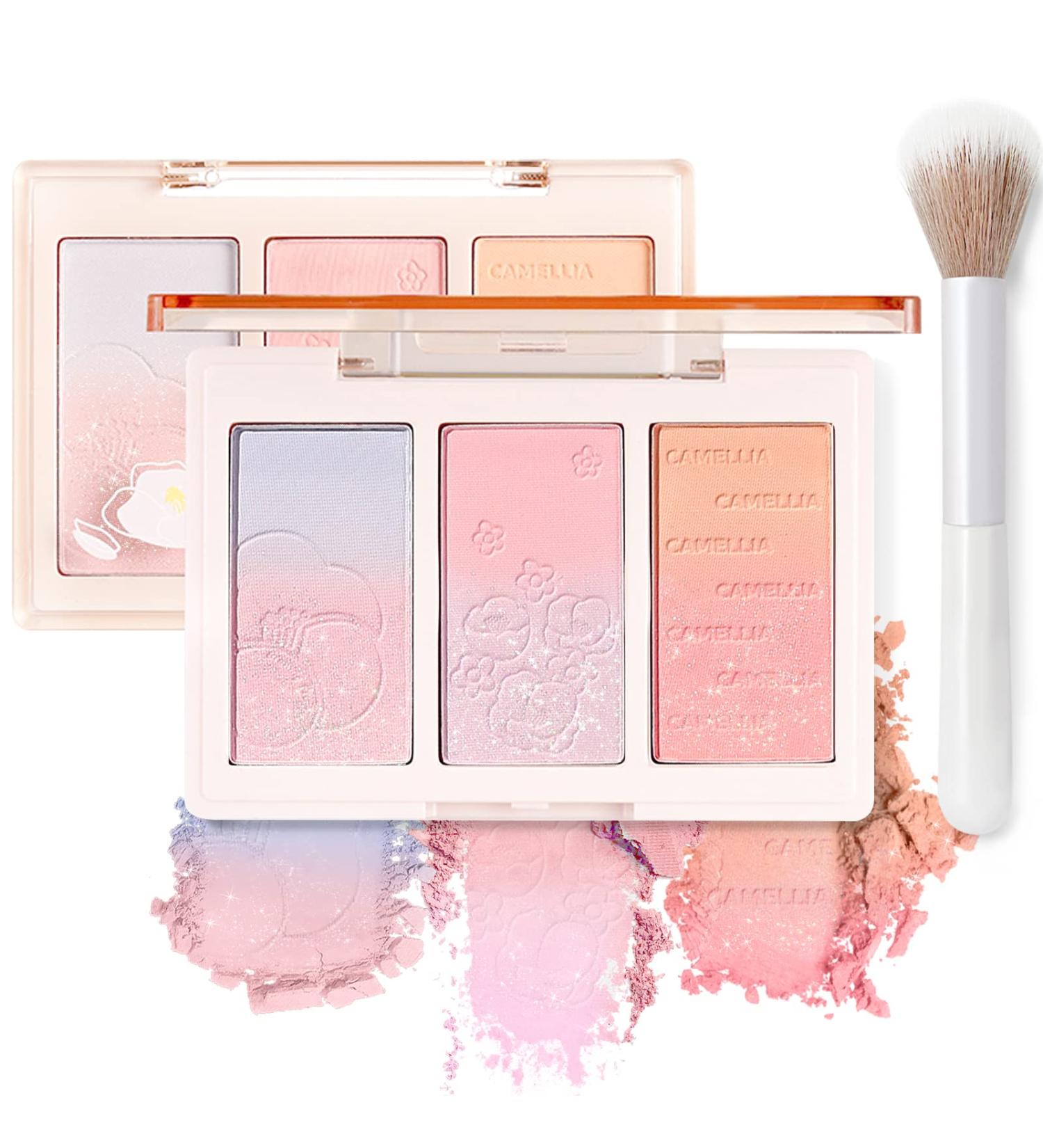 HOSAILY 3 Colors Blush Palette - Waterproof, Long Lasting Matte & Shimmer Highlighter - 0.50 oz (Pack of 2) - Buy Online on SooperMarket.com