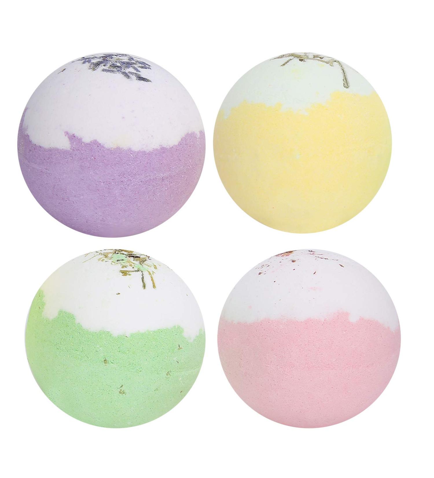 Bath Bubble Ball Gift Set - 4-Piece Handmade Organic Foam for Women | Natural Oils & Moisturizing Bath Salt - Buy Online on SooperMarket.com