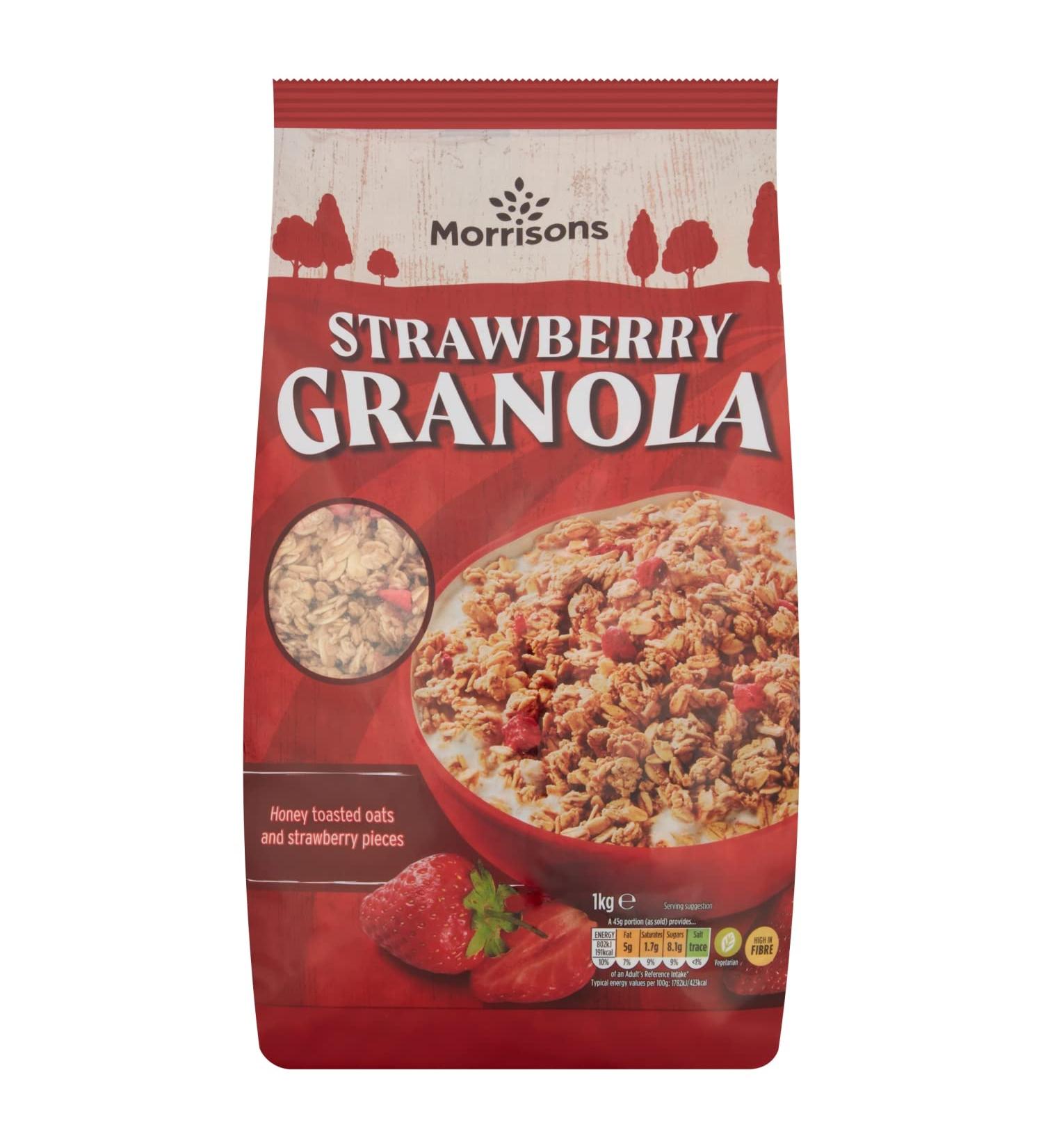 Morrisons Strawberry Granola 1kg - Buy Online on SooperMarket.com