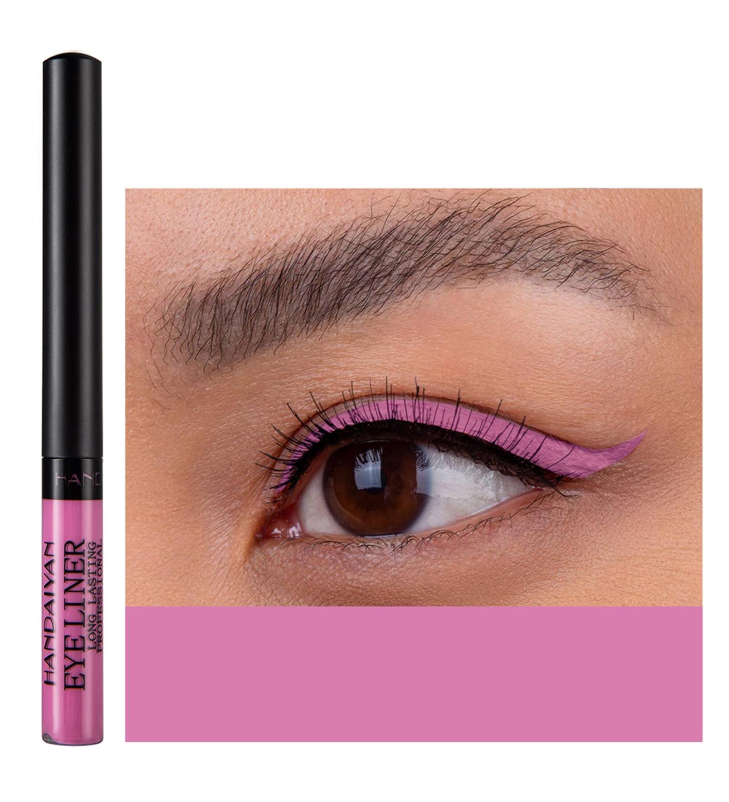 Highly Pigmented Liquid Eyeliner in Dark-Pink - Waterproof, Matte Finish - Eye Makeup in 14 Colors - Buy Online on SooperMarket.com