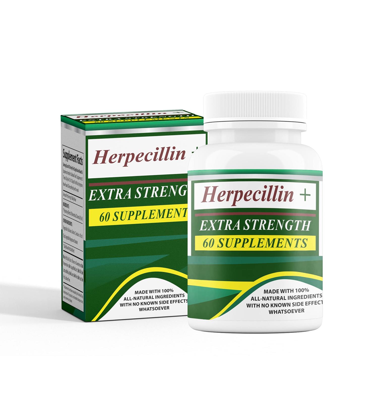 Herpecillin Plus: Immune Support for Shingles, Genital & Cold Sores - 60 Supplements - Buy Online on SooperMarket.com