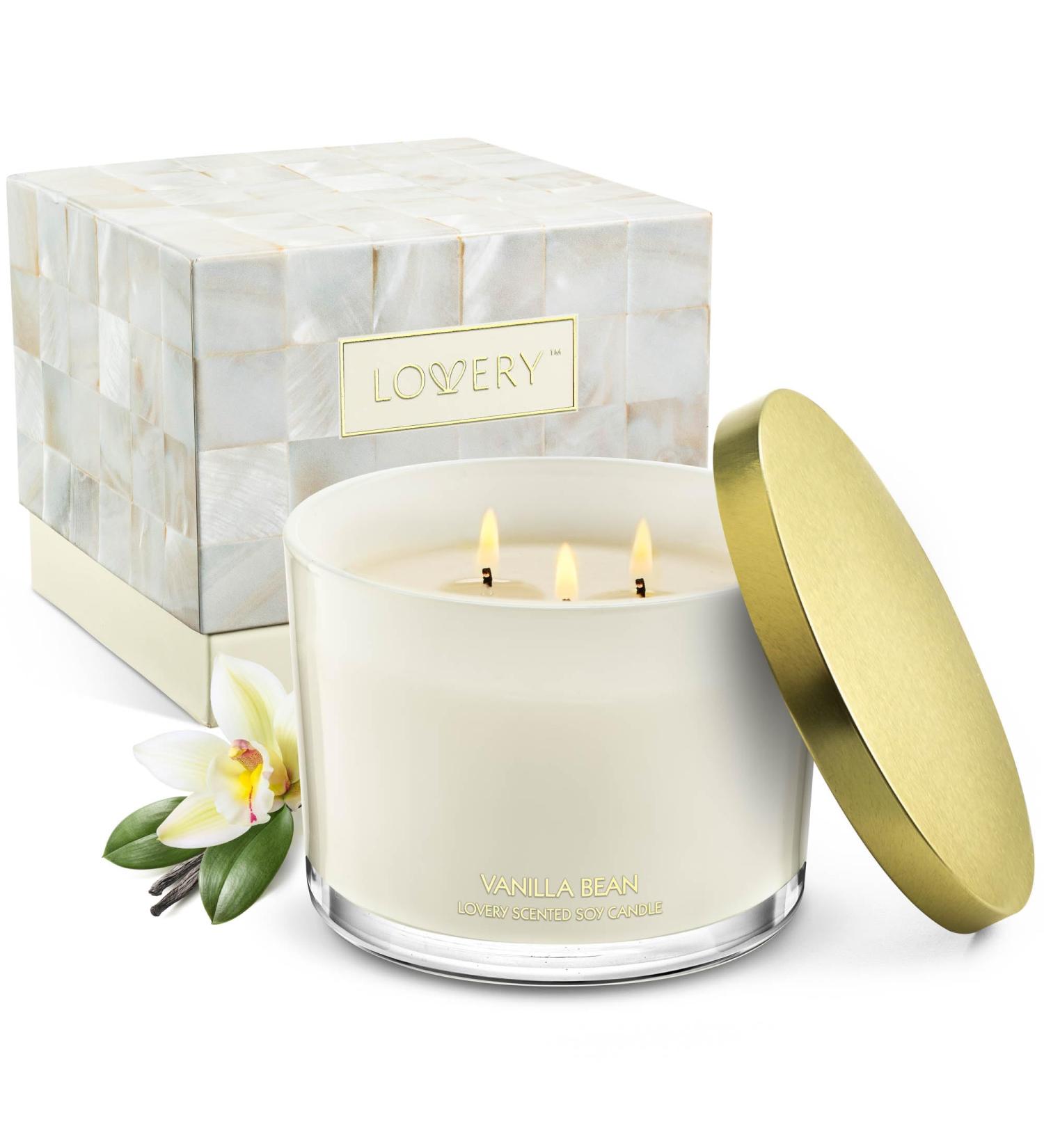 Birthday Gifts for Her | Large Vanilla Scented Candle - 3 Wick Soy Candle for Mom | Relaxing Aromatherapy & Stress Relief - 50 Hours Burn Time - Buy Online on SooperMarket.com