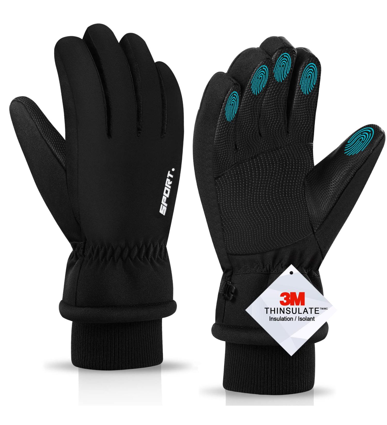 LECEVOCY Winter Warm Thermal Snow Gloves - Waterproof, Windproof, Touchscreen Ski Gloves for Cold Weather -30, Ideal for Work, Hiking, Running, Cycling, Riding, and Outdoor Activities - Men & Women (Black, Medium) - Buy Online on SooperMarket.com