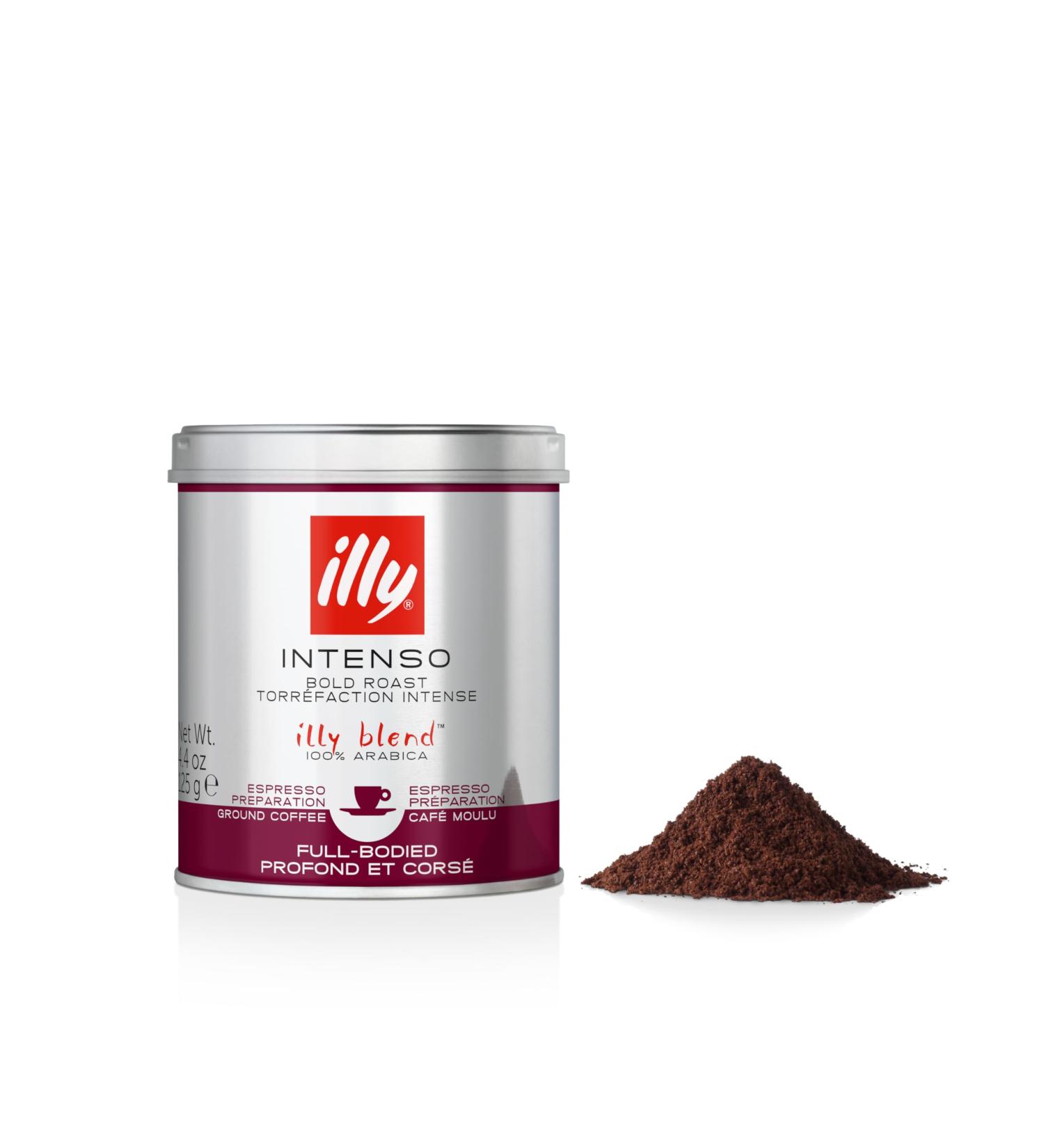 Illy Coffee Intenso Dark Roast Ground Coffee 125g - 100% Arabica Blend - Buy Online on SooperMarket.com