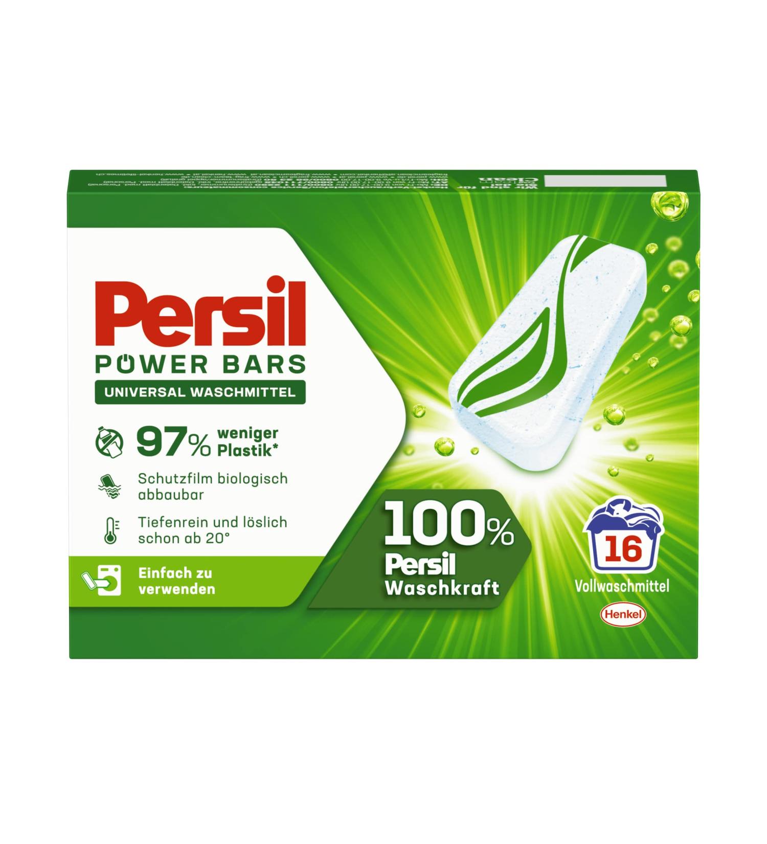 Persil Power Bars Universal Detergent - 16 Wash Loads in Eco-Friendly Packaging for Hygienic Laundry at 20 C | Shop Internationally - Buy Online on SooperMarket.com