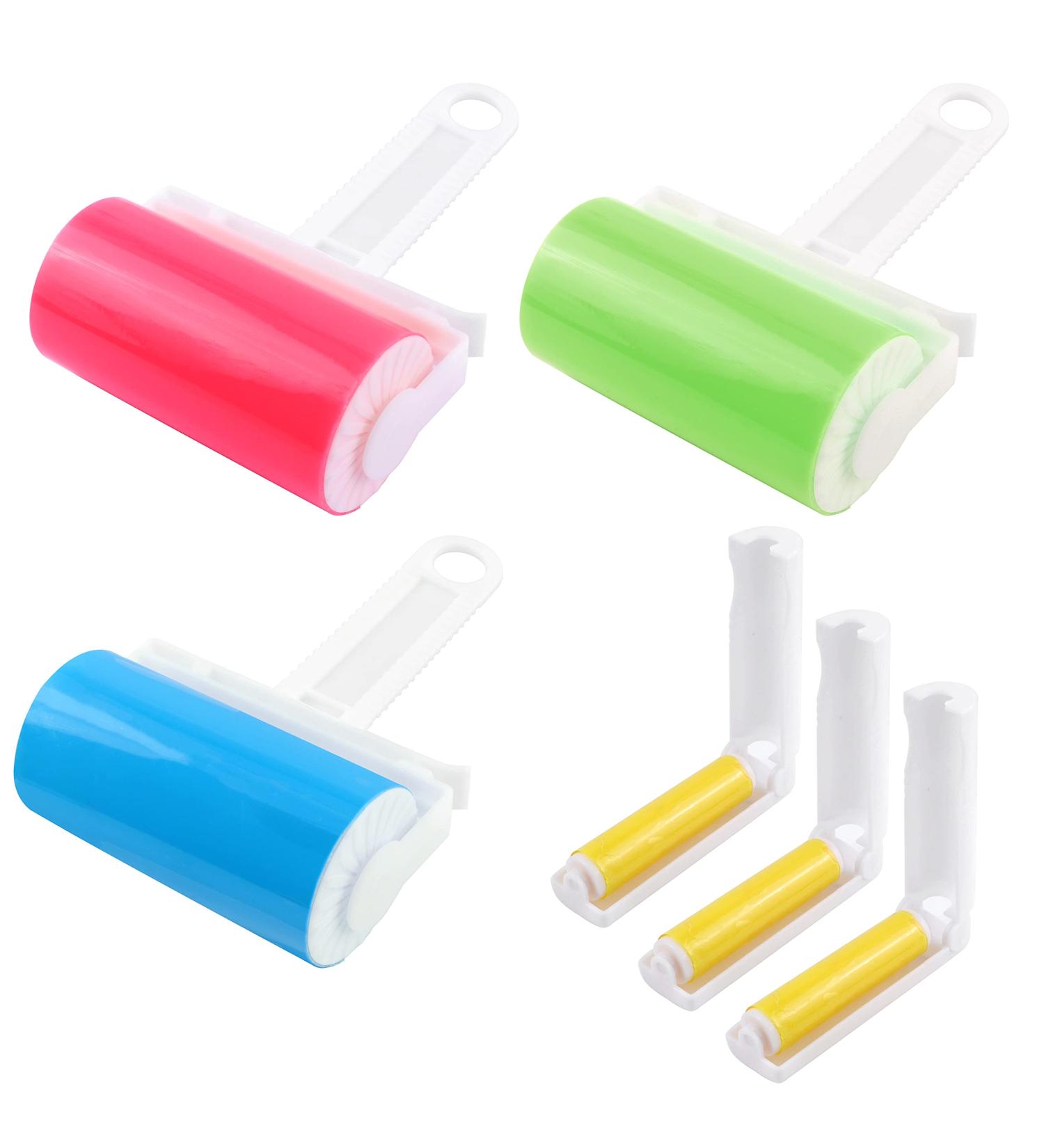 6-Pack Reusable Washable Lint Rollers - Portable Sticky Roller for Furniture Carpets & Clothing - Eco-Friendly & Foldable with Cover - Buy Online on SooperMarket.com