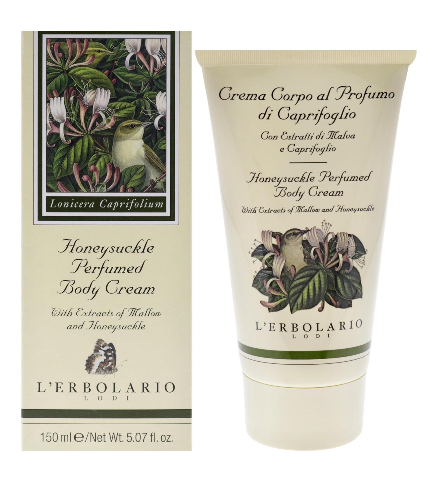 LErbolario Honeysuckle Perfumed Body Cream 5.7 oz - Floral Citrus Body Lotion with Jojoba Oil - Moisturizing & Cruelty-Free - International Shipping Available - Buy Online on SooperMarket.com