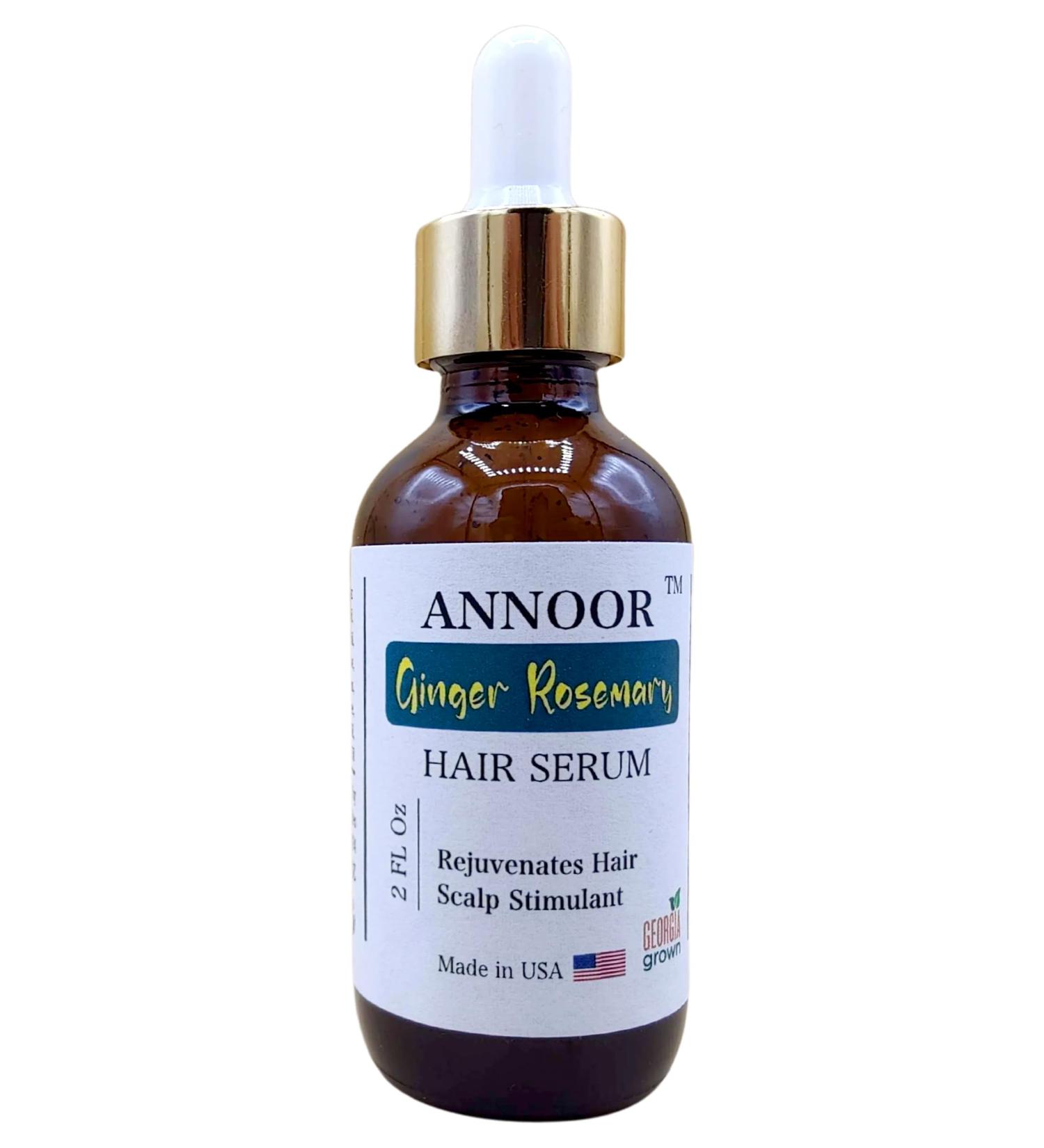 Ginger Rosemary Hair Serum by Annoor | 2 Fl Oz | Nourish & Strengthen Hair Promote Growth & Scalp Renewal - Buy Online on SooperMarket.com