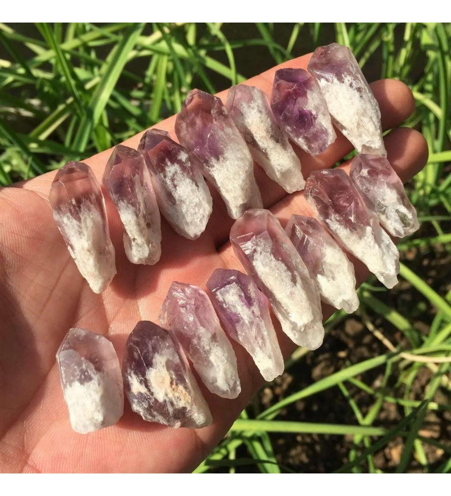 Home Decoration Stone 1/4 lb Lot Brazilian Rough Amethyst Points Raw Crystals Balance Gemstone Decoration - Buy Online on SooperMarket.com