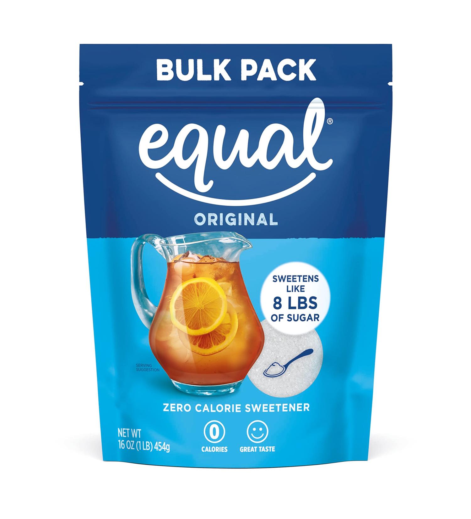 EQUAL 0 Calorie Sweetener Granulated Sugar Substitute, 1lb Bulk Bag, Blue, Pack of 1 - Buy Online on SooperMarket.com