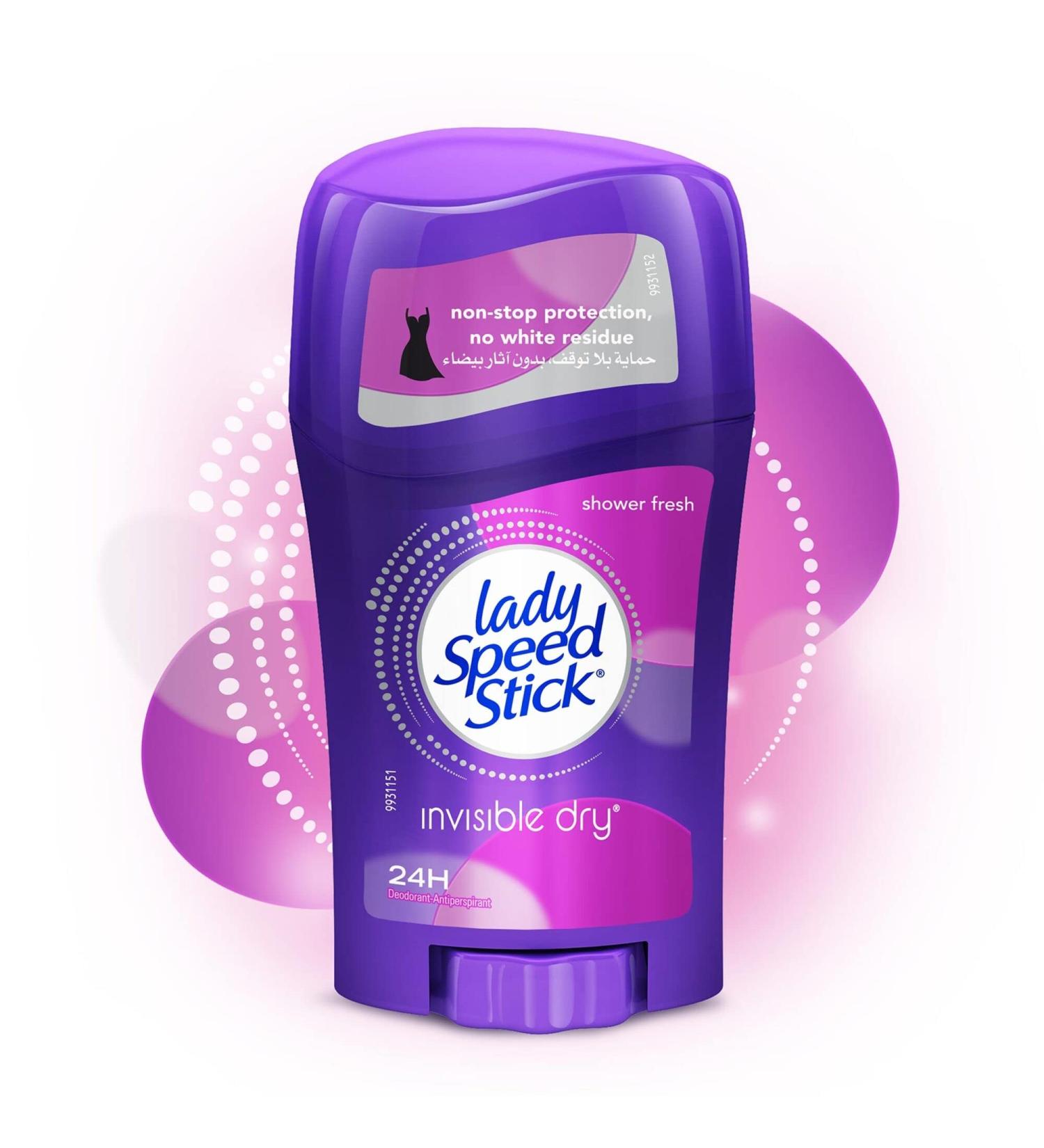 Lady Speed Stick Anti-Perspirant & Deodorant Invisible Dry, Shower Fresh Scent - 1.4 oz (39.6g) - Buy Online on SooperMarket.com