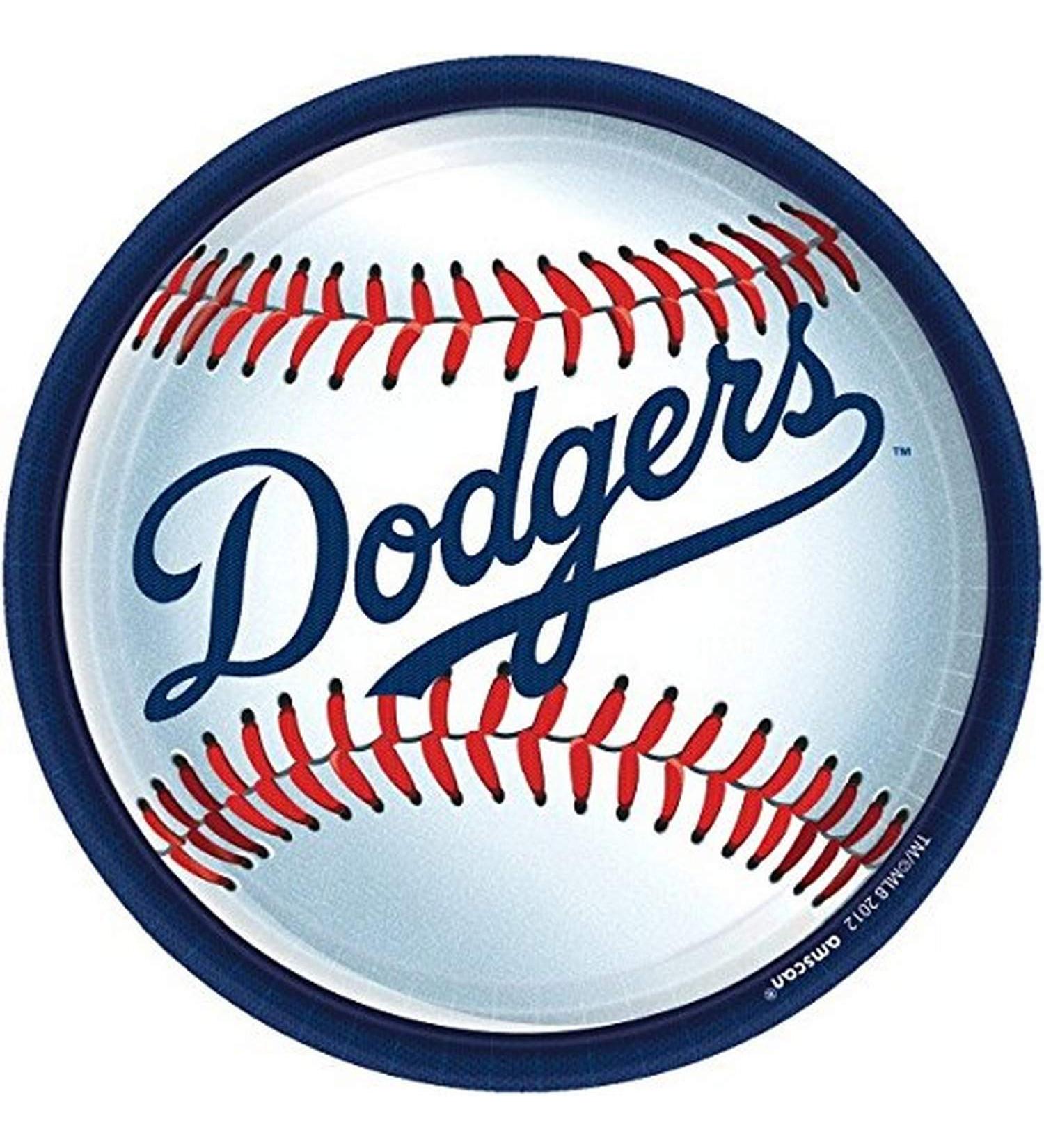 Amscan Los Angeles Dodgers Round Plates, 9", Pack of 18, Multi Color