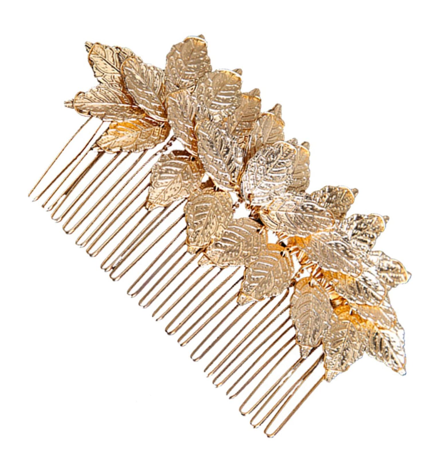 ABOOFAN Hair Comb Leaves Vintage Hair Side Combs Golden Bridal Side Comb Styling Head Flower Girl Headband Bridal Hair Accessories Headbands for Girls Hair up Alloy Manual Bridesmaid - Buy Online on SooperMarket.com